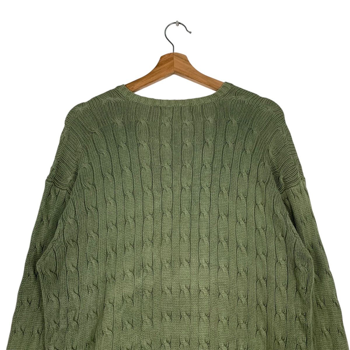 Polo Ralph Lauren POLO RALPH LAUREN Cable Knit Green Sweater #1193-C54 Size US L / EU 52-54 / 3 - 12 Thumbnail