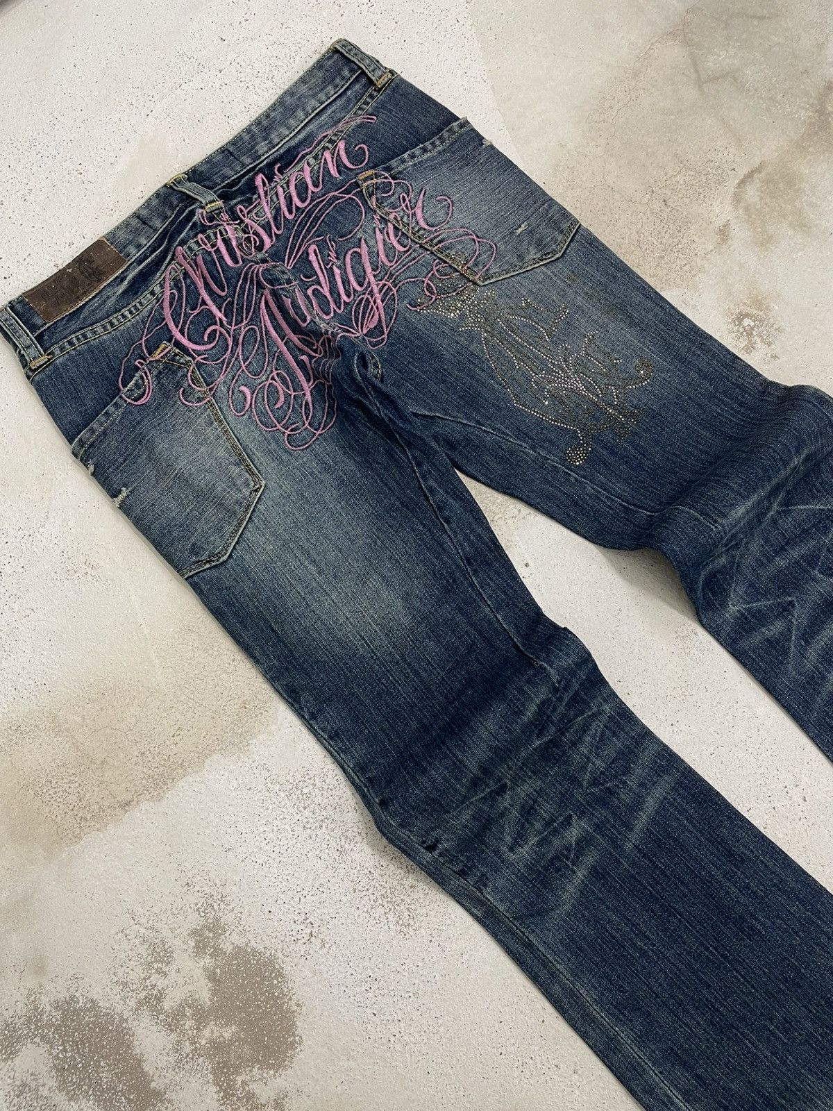 Christian Audigier Vintage Christian Audiger Embroidered Affliction Denim Size US 30 / EU 46 - 5 Thumbnail