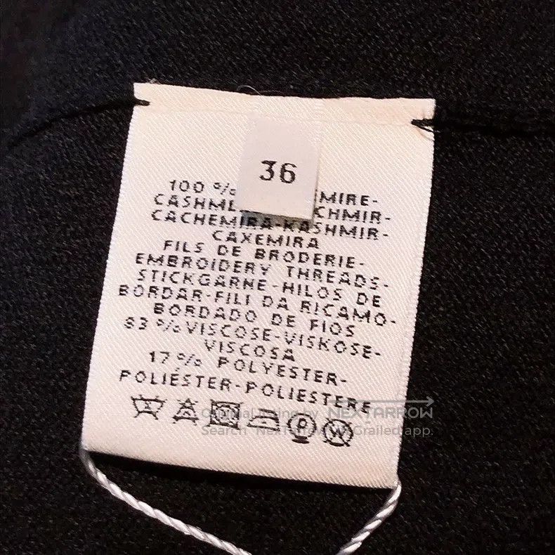 Hermes Hermes Black and white cashmere knitted long sleeve dress, Size XS / US 0-2 / IT 36-38 - 8 Thumbnail