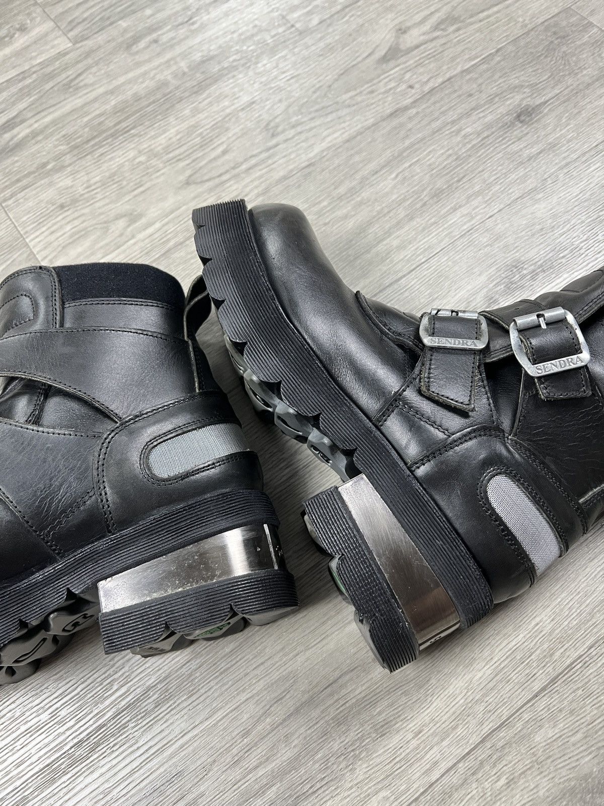 Sendra Sendra Boots Leather Biker Boots with Metal Harness Sz 41 Size US 7.5 / EU 40-41 - 12 Thumbnail