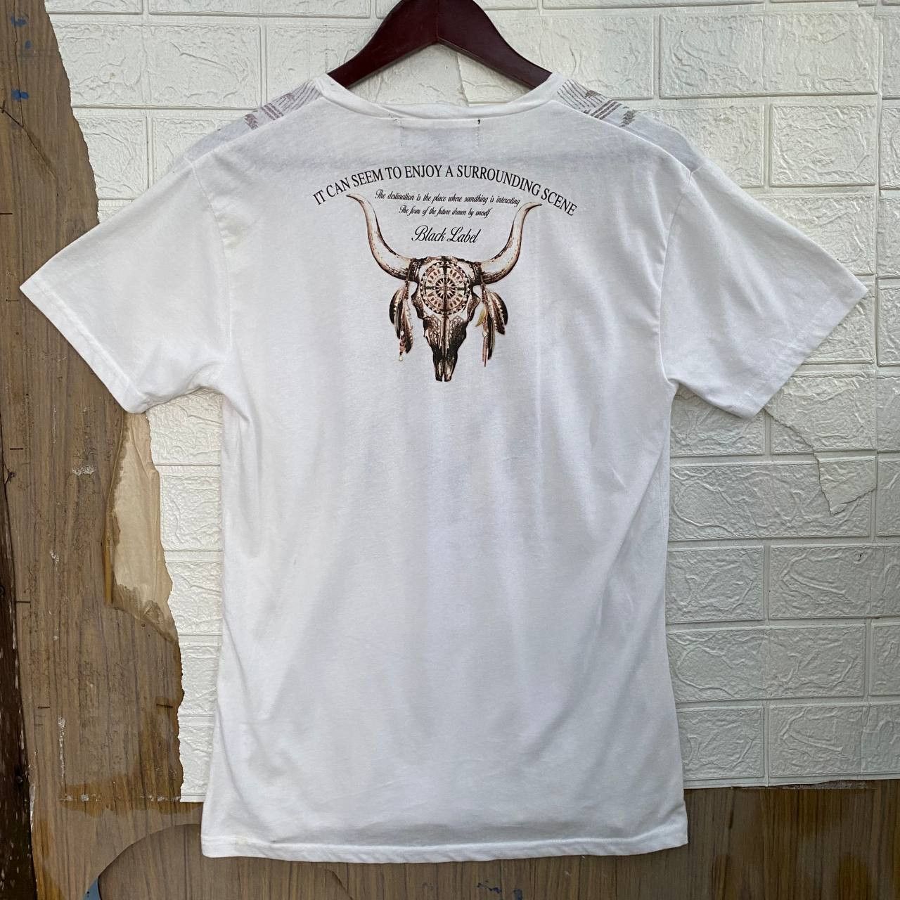 If Six Was Nine Berning Sho Japan V Neck Poem Feather Tee Size US M / EU 48-50 / 2 - 6 Thumbnail