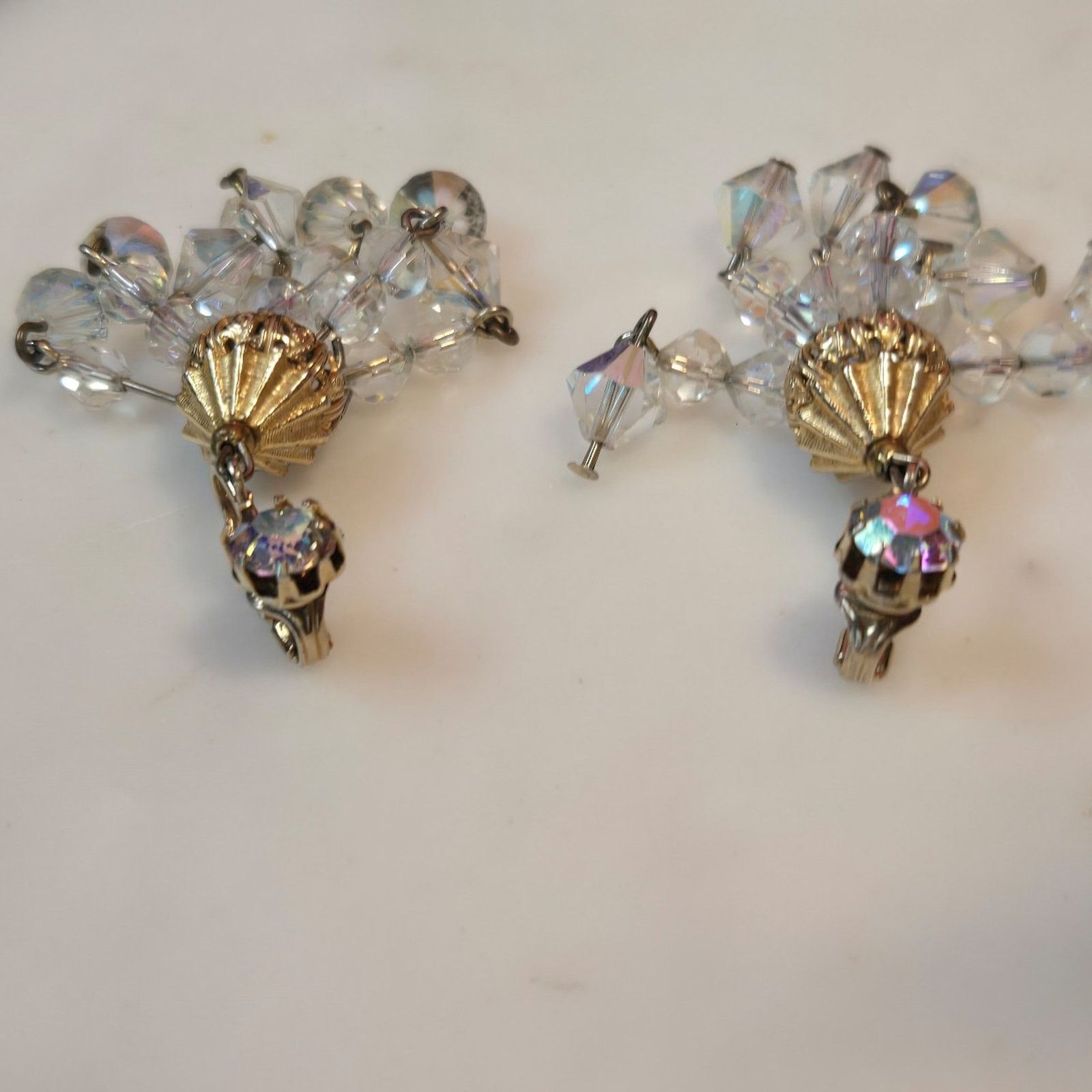 Vintage Vintage Crystal Beaded Chandelier Earrings Size ONE SIZE - 5 Thumbnail