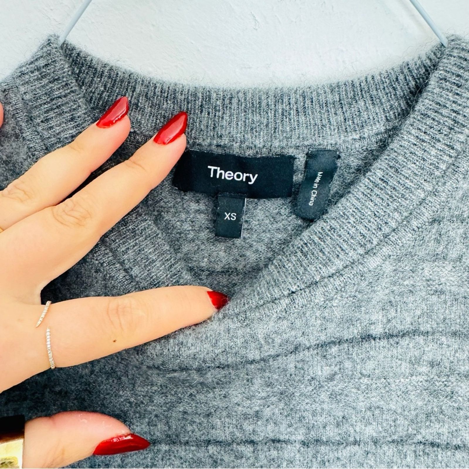 Theory THEORY Dark Light Gray Grey Cashmere $365 Pullover Sweater Size XS / US 0-2 / IT 36-38 - 5 Thumbnail
