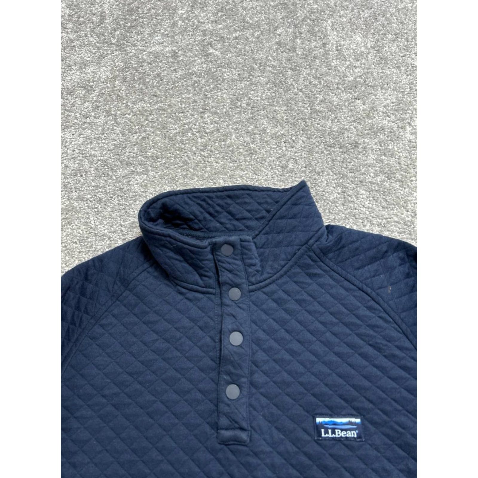 Vintage L.L. Bean Sweatshirt Mens XL Blue Quilted Logo Raglan Sleeve 1/4 Snap Henley Pocket Easy Care 90s Outdoor Classic Modern Mens Size US XL / EU 56 / 4 - 3 Thumbnail