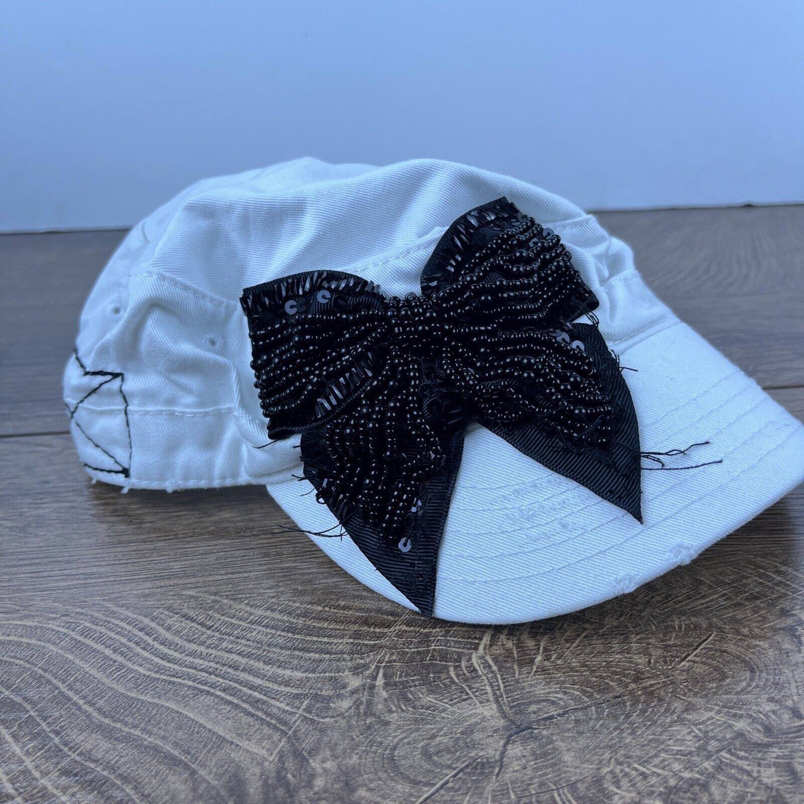 Other Bow Hat Womens Bow Hat White Hat Adjustable White Adult Size Size ONE SIZE - 1 Thumbnail