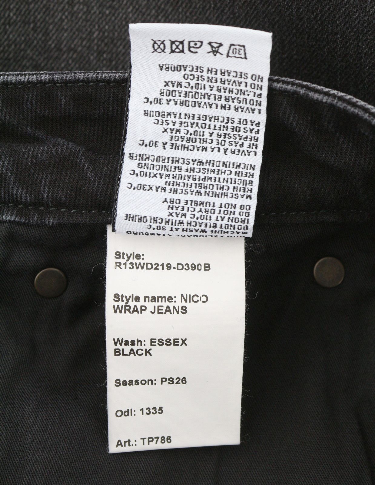 R13 NICO WRAP 27 Essex Black Asym 88271 Size 27" / US 4 / IT 40 - 11 Thumbnail