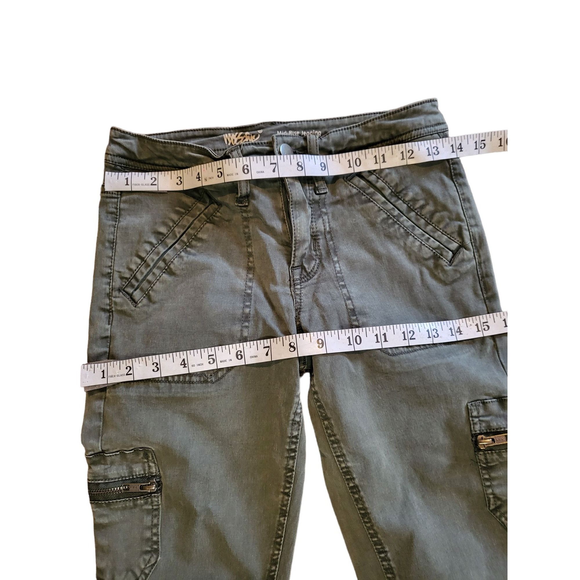 Mossimo Mossimo Jeggings Women Sz 00/24 Army Green Mid Rise Super St Size 24" / US 00 / IT 34 - 3 Thumbnail