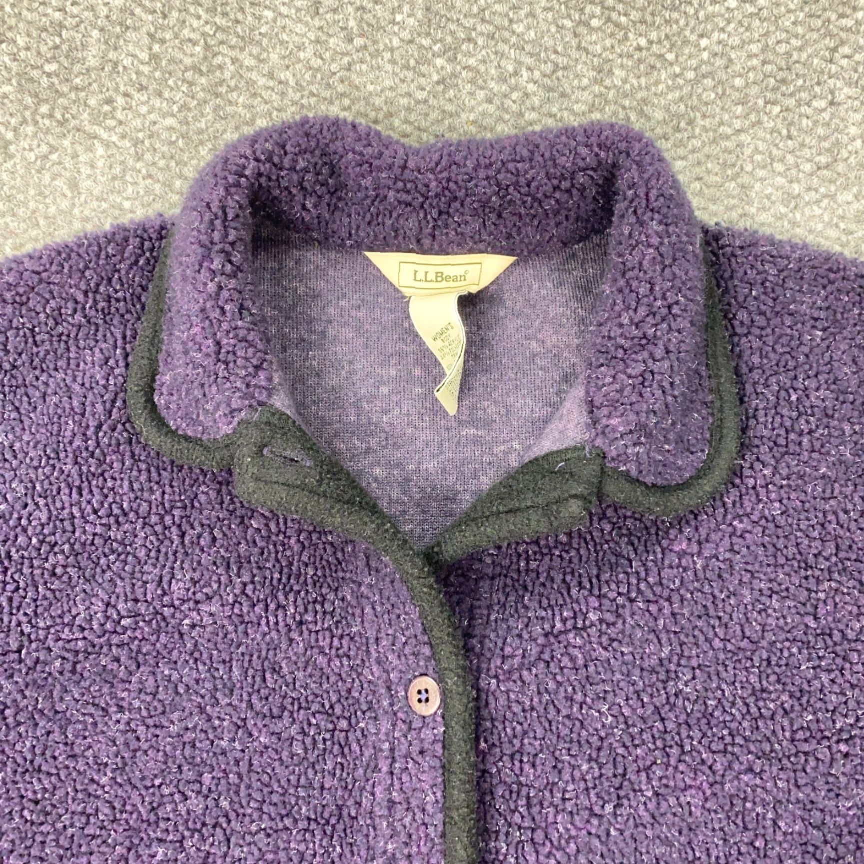 Vintage VINTAGE L.L. Bean Fleece Jacket Small Purple Casual Button Classic Petites Womens Size S / US 4 / IT 40 - 5 Thumbnail