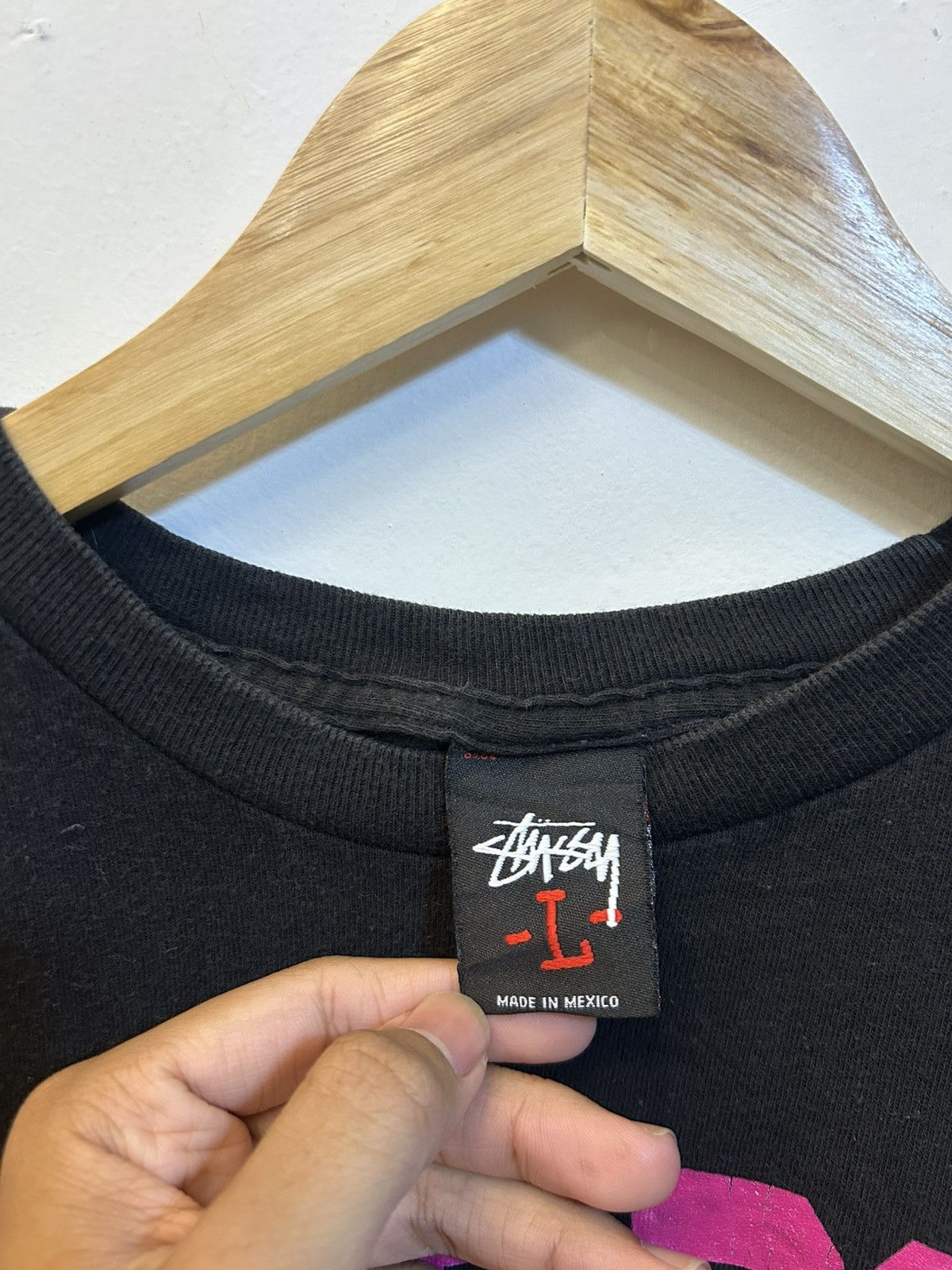 Stussy VINTAGE Stussy "80" Spellout Logo T-Shirt Black/Pink Size US L / EU 52-54 / 3 - 5 Thumbnail