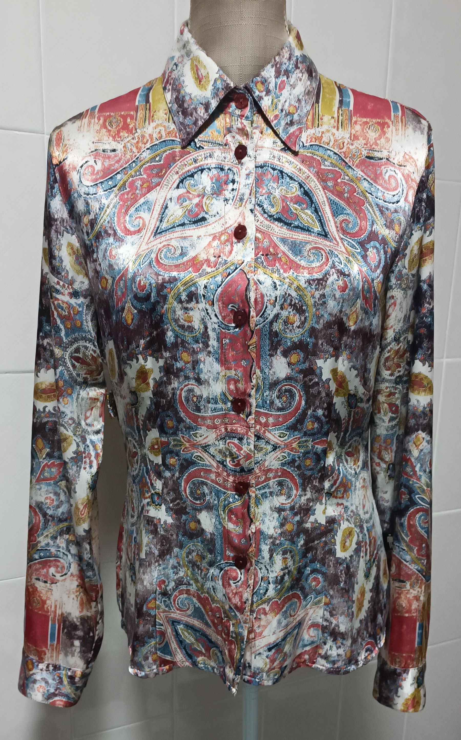Jean Paul Gaultier Multicolor satin fabric shirt Size L / US 10 / IT 46 - 1 Thumbnail