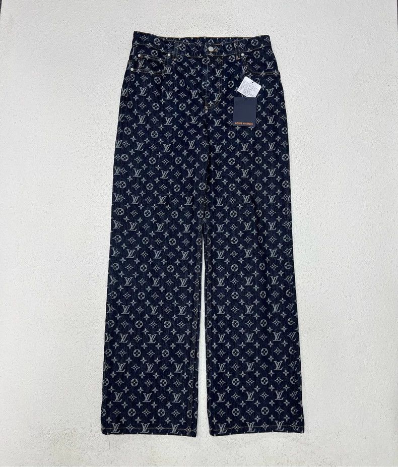 Louis Vuitton Louis Vuitton 24 new presbyopic full print denim pants 2502 Size US 29 - 1 Thumbnail