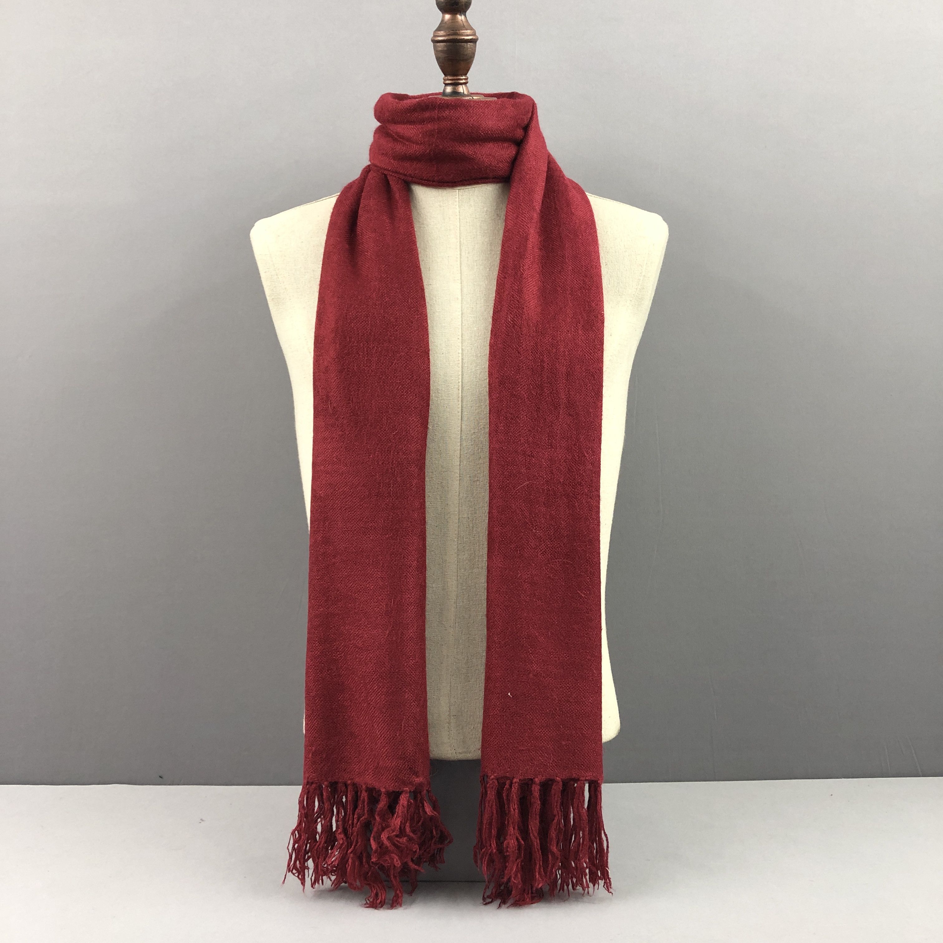 Vintage Beams Scarf Muffler Fringe Wool Long