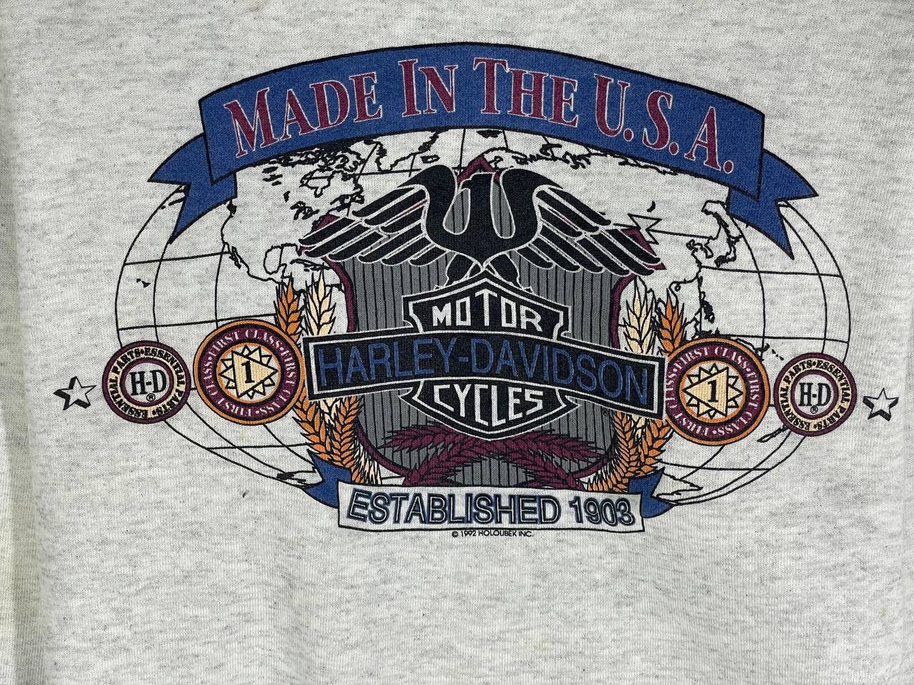 Harley Davidson Vintage 90s 1992 Harley Davidson bobs woodstock ill M Size US M / EU 48-50 / 2 - 6 Thumbnail