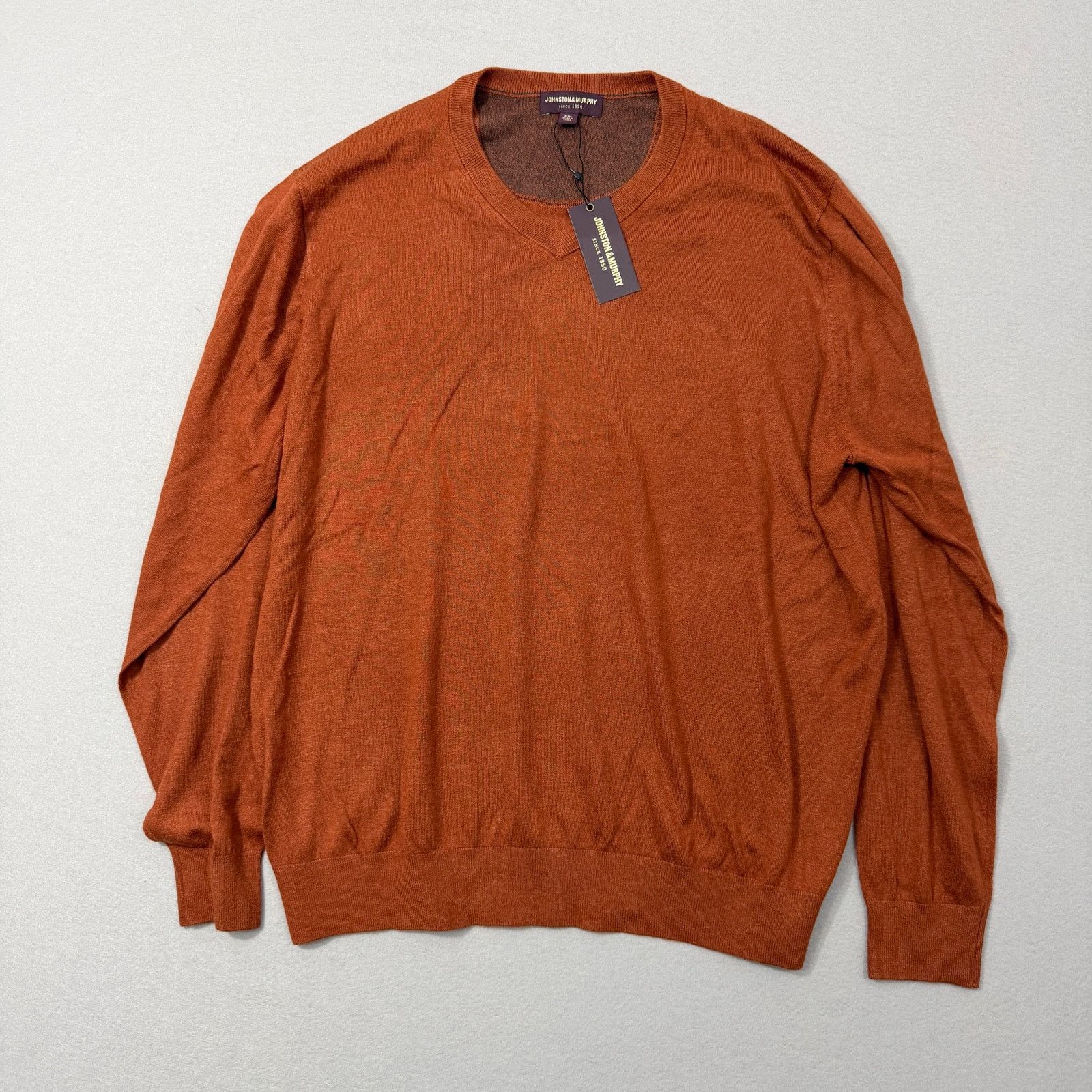 Johnston & Murphy Johnston & Murphy Sweater Men's 2XL XXL Orange V-Neck NEW Size US XXL / EU 58 / 5 - 1 Thumbnail