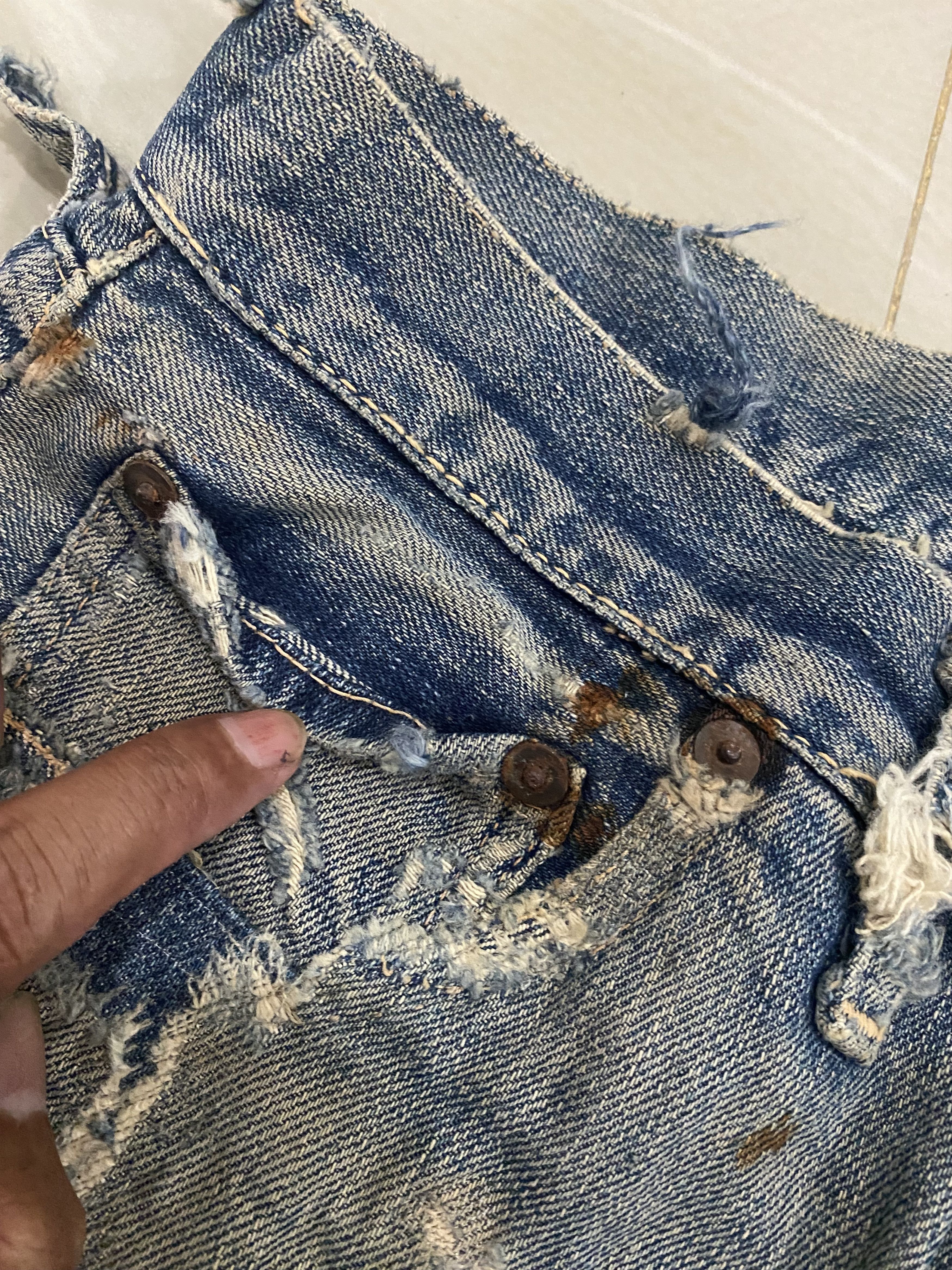 Levi's Rare 50s Levis 501 Big E Distressed Collector's Size US 33 - 11 Thumbnail