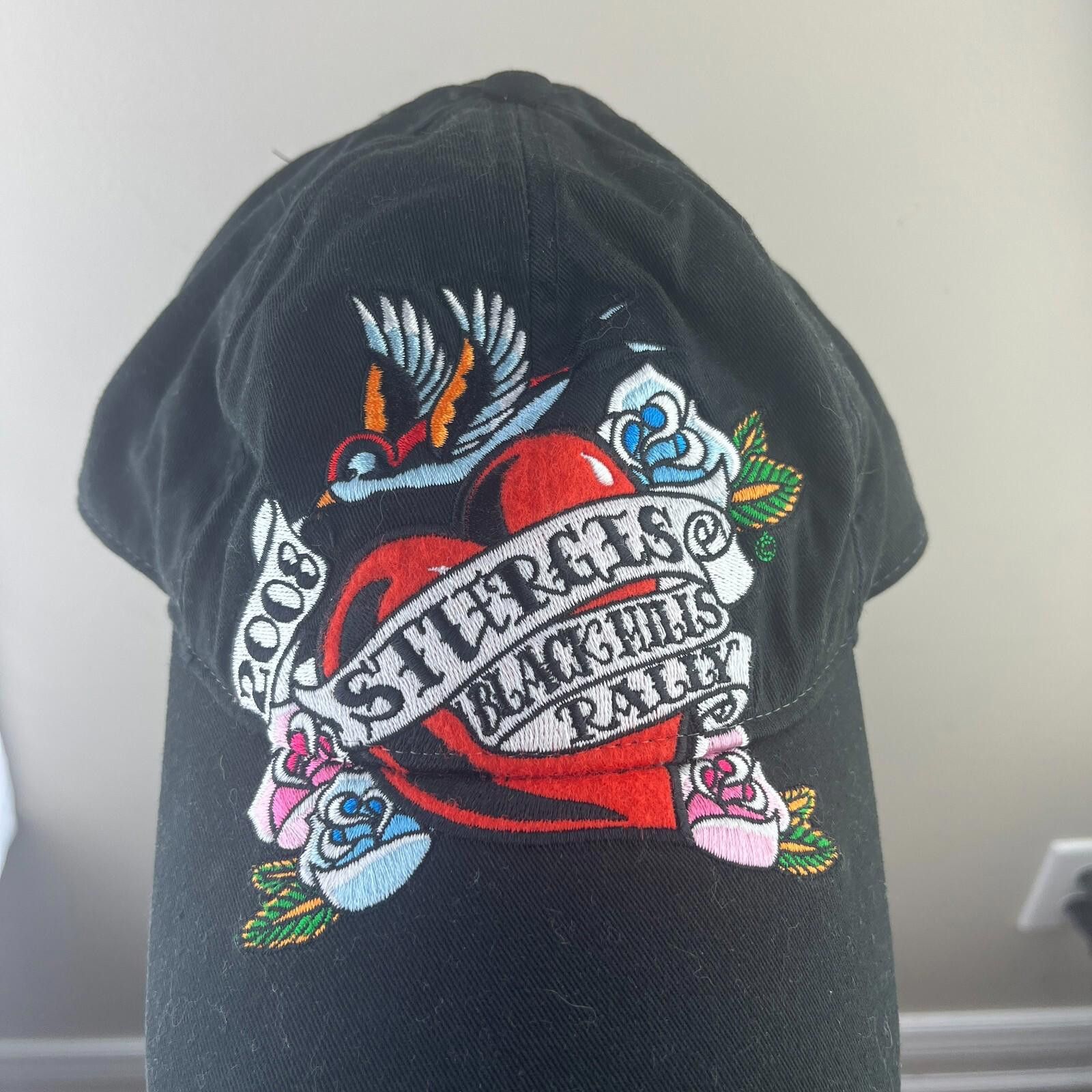 Harley Davidson Vintage Y2K Sturgis Ed Heart Harley Strapback Hat Hardy Size ONE SIZE - 2 Thumbnail