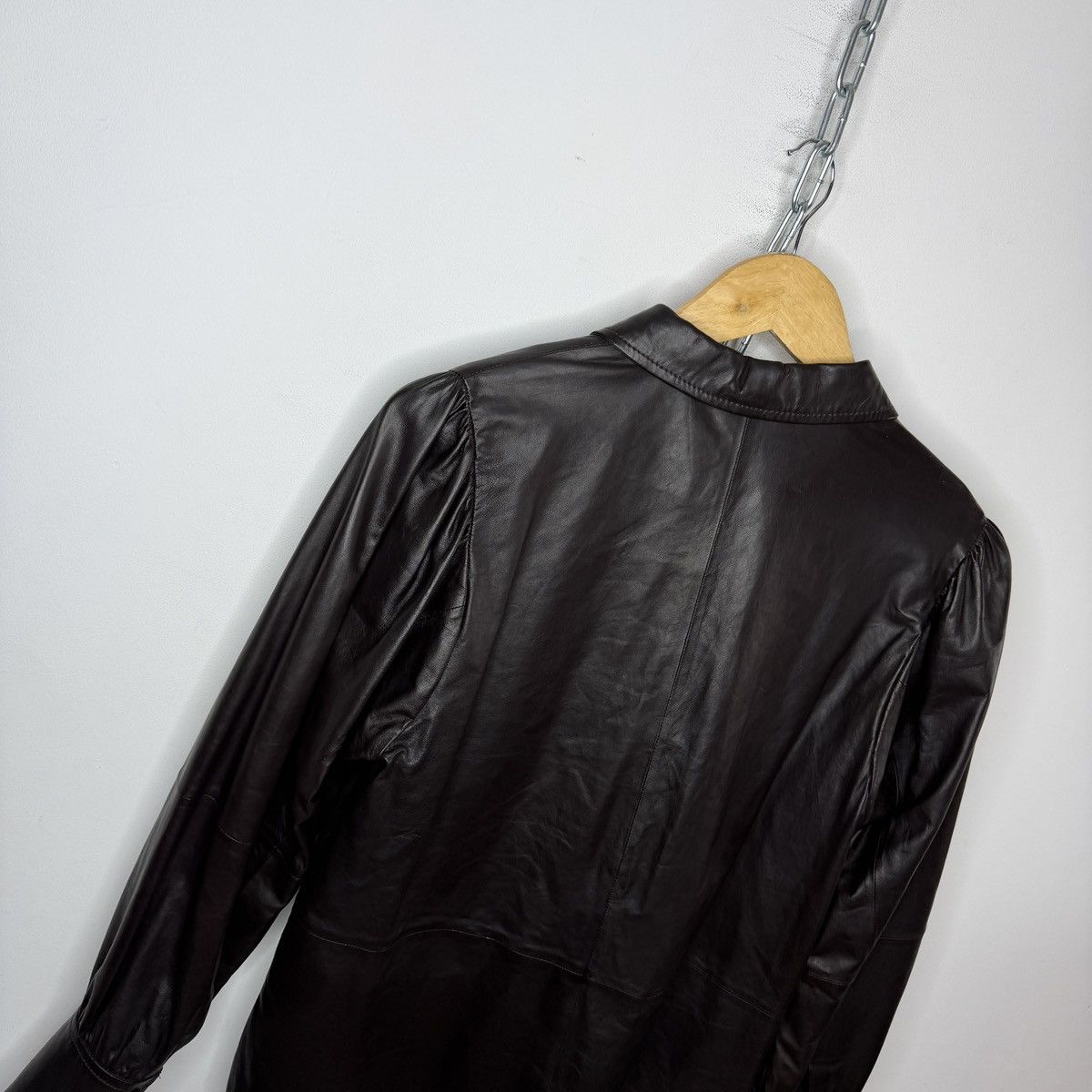 Ganni Ganni Lamb leather snap button shirt Size S / US 4 / IT 40 - 9 Thumbnail