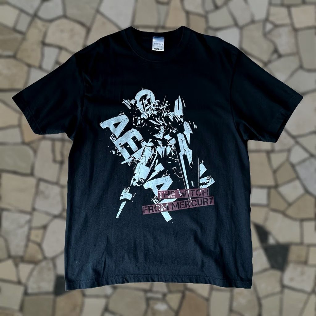 Vintage Mobile Suit Gundam Witch From Mercury Black Tee Short Sleeve Large Size US 33 - 1 Thumbnail