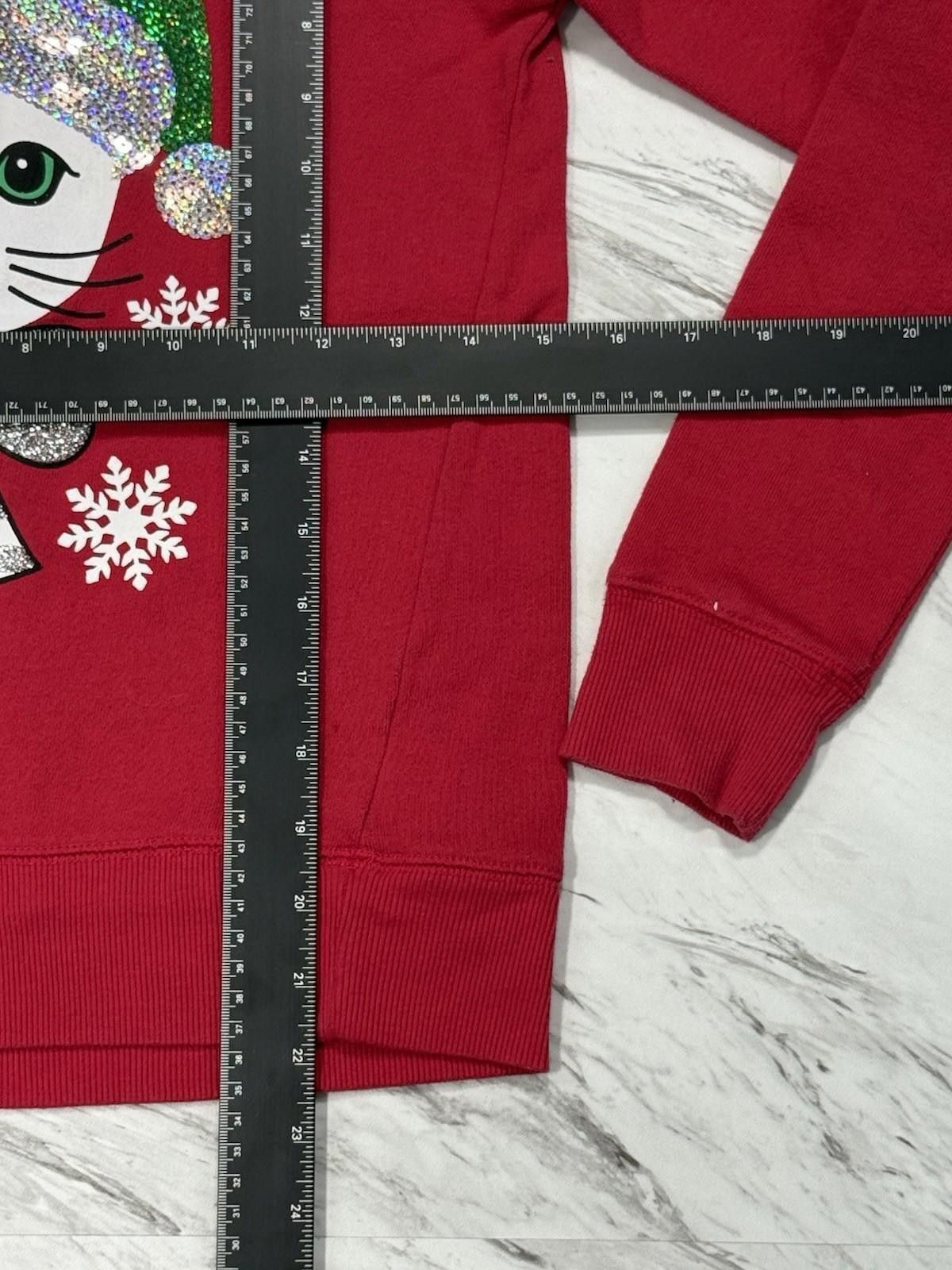 Christian Louboutin SO Cozy Crewneck Meowy Christmas Cat Sweater Red Size 12 #8 Size XL / US 12-14 / IT 48-50 - 3 Thumbnail