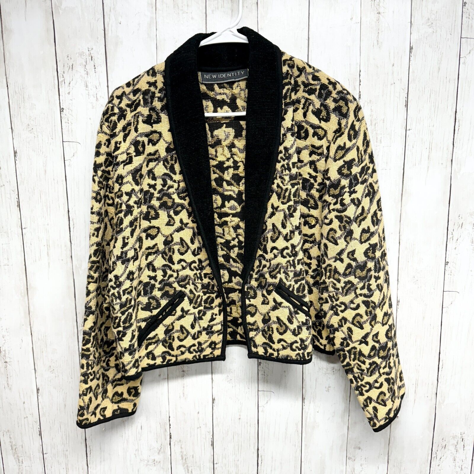 Vintage Vintage New Identity Jacket L Yellow Black Tapestry Pockets Size L / US 10 / IT 46 - 1 Thumbnail