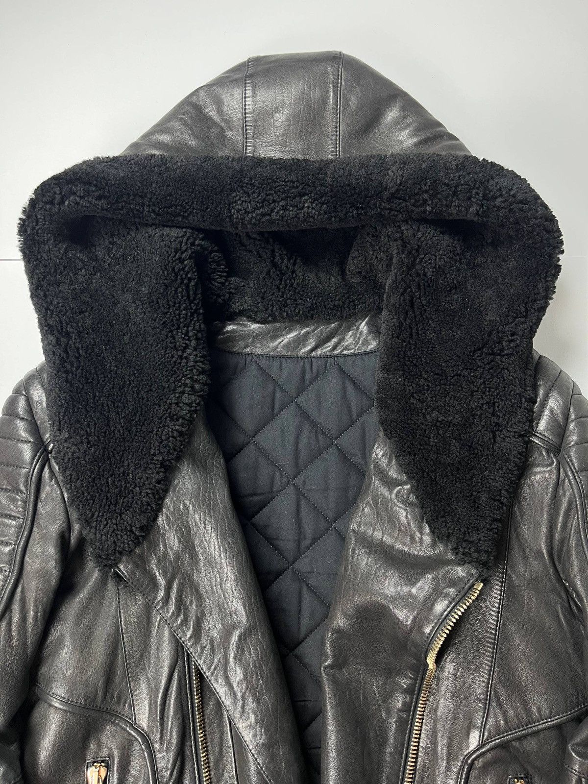 Balmain 2017 Balmain fur hooded leather jacket Size US S / EU 44-46 / 1 - 5 Thumbnail