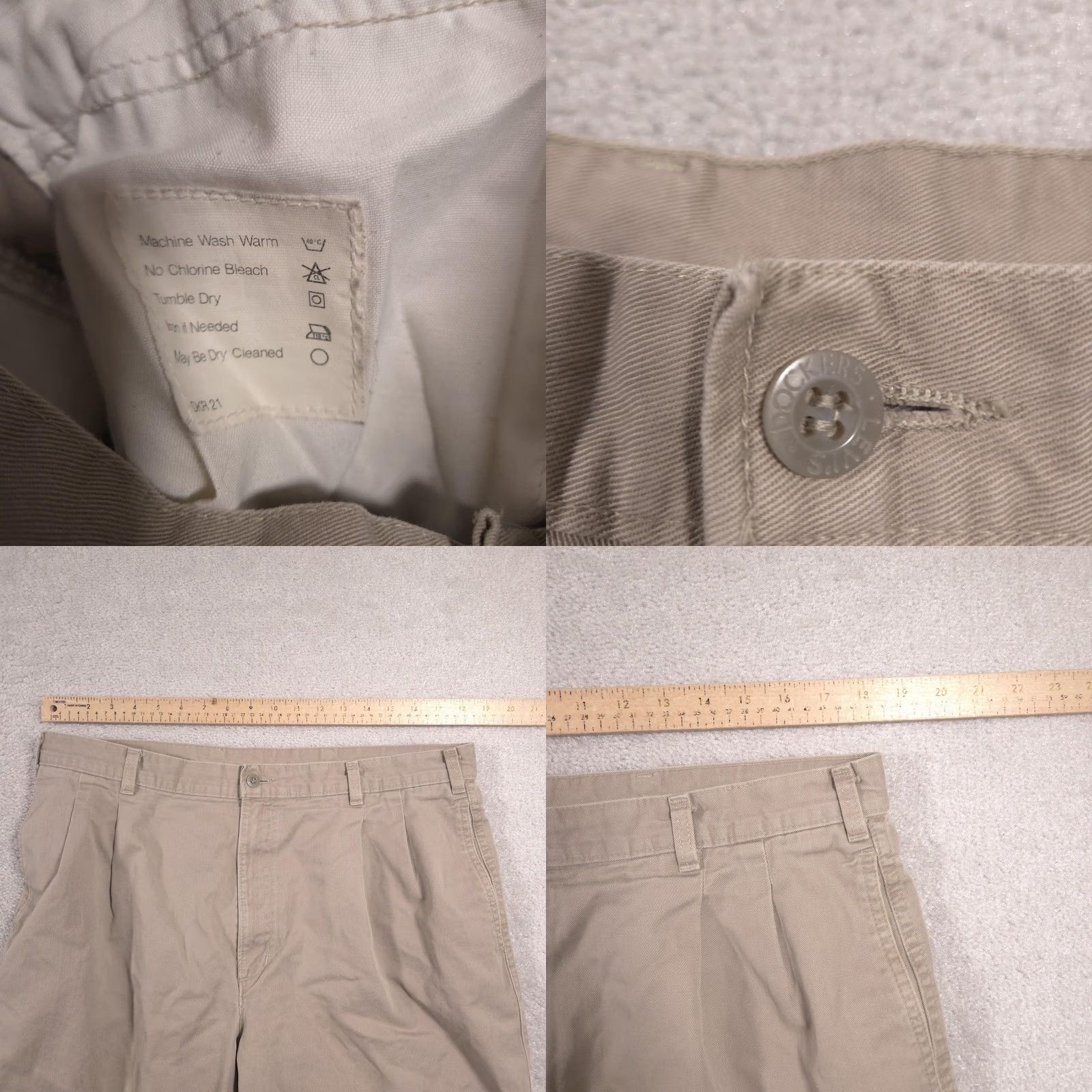 Dockers Dockers Khakis Pants Mens 38x32 Beige Pleated Front Straight Leg Casual Chino Size US 38 / EU 54 - 8 Thumbnail