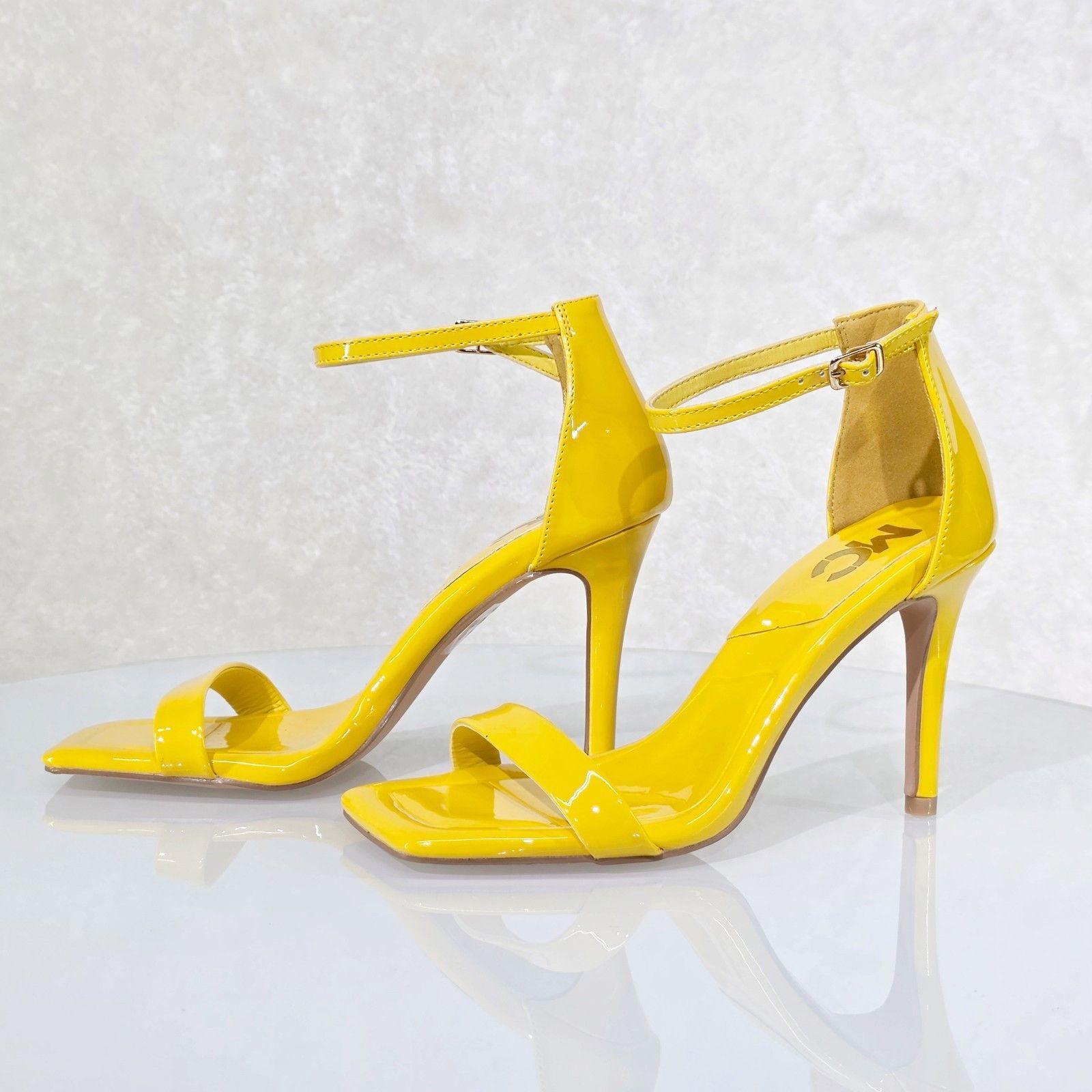 Other Jessi Yellow Patent 3.75" Stiletto High Heels Ankle Strap Op Size US 7 / IT 37 - 2 Thumbnail
