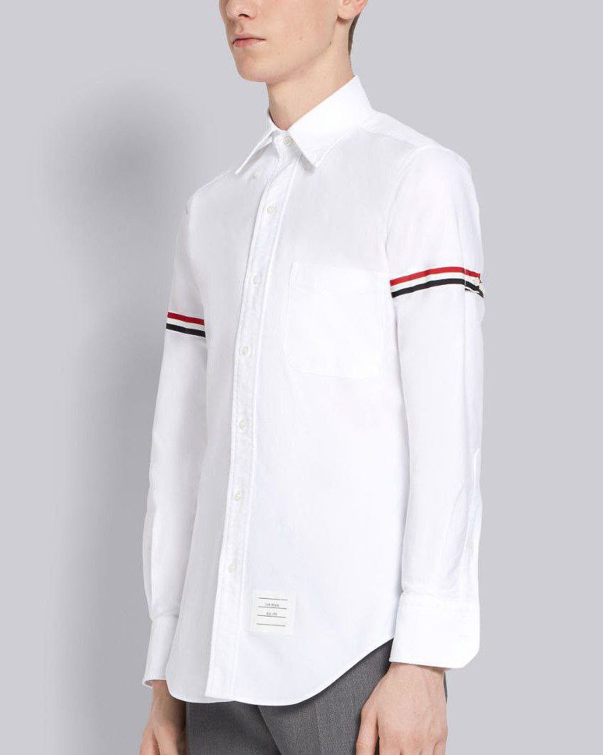 Thom Browne THOM BROWNE / Oxford Striped Grosgrain Armband Classic Shirt Size US M / EU 48-50 / 2 - 2 Thumbnail