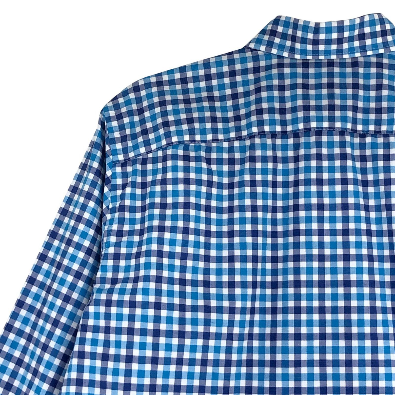 Canali Canali Dress Shirt M Blue Teal Gingham Check Long Sleeve Size US M / EU 48-50 / 2 - 13 Thumbnail