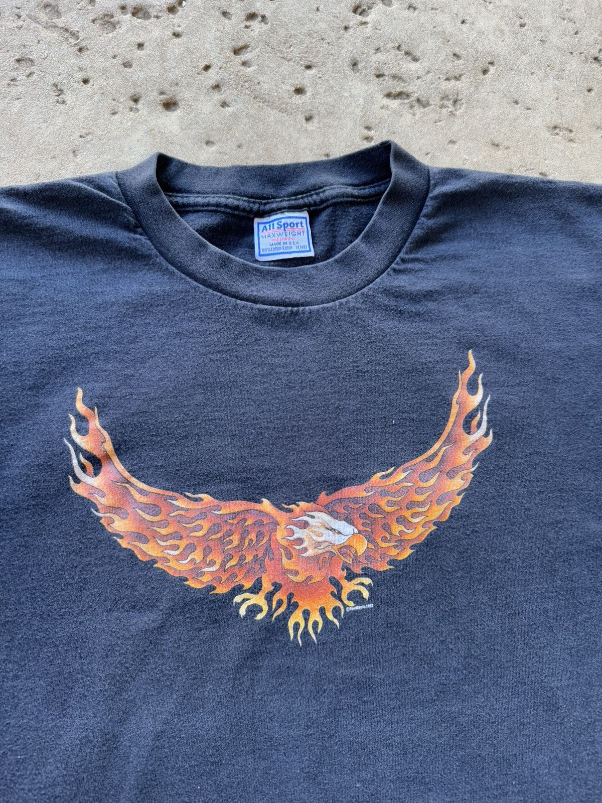 Harley Davidson × Vintage Vintage 90’s/00s Harley Davison Flame Eagle Faded T-shirt XL Size US XL / EU 56 / 4 - 4 Thumbnail