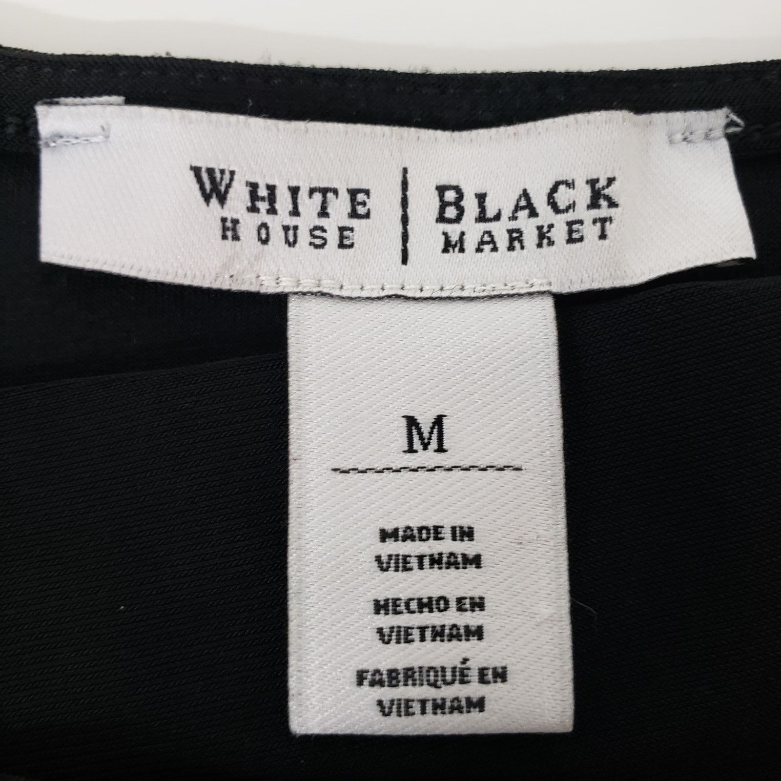 White House Black Market WHBM Button Shoulder Tunic Dress M Drape Ruched Black Size M / US 6-8 / IT 42-44 - 10 Thumbnail