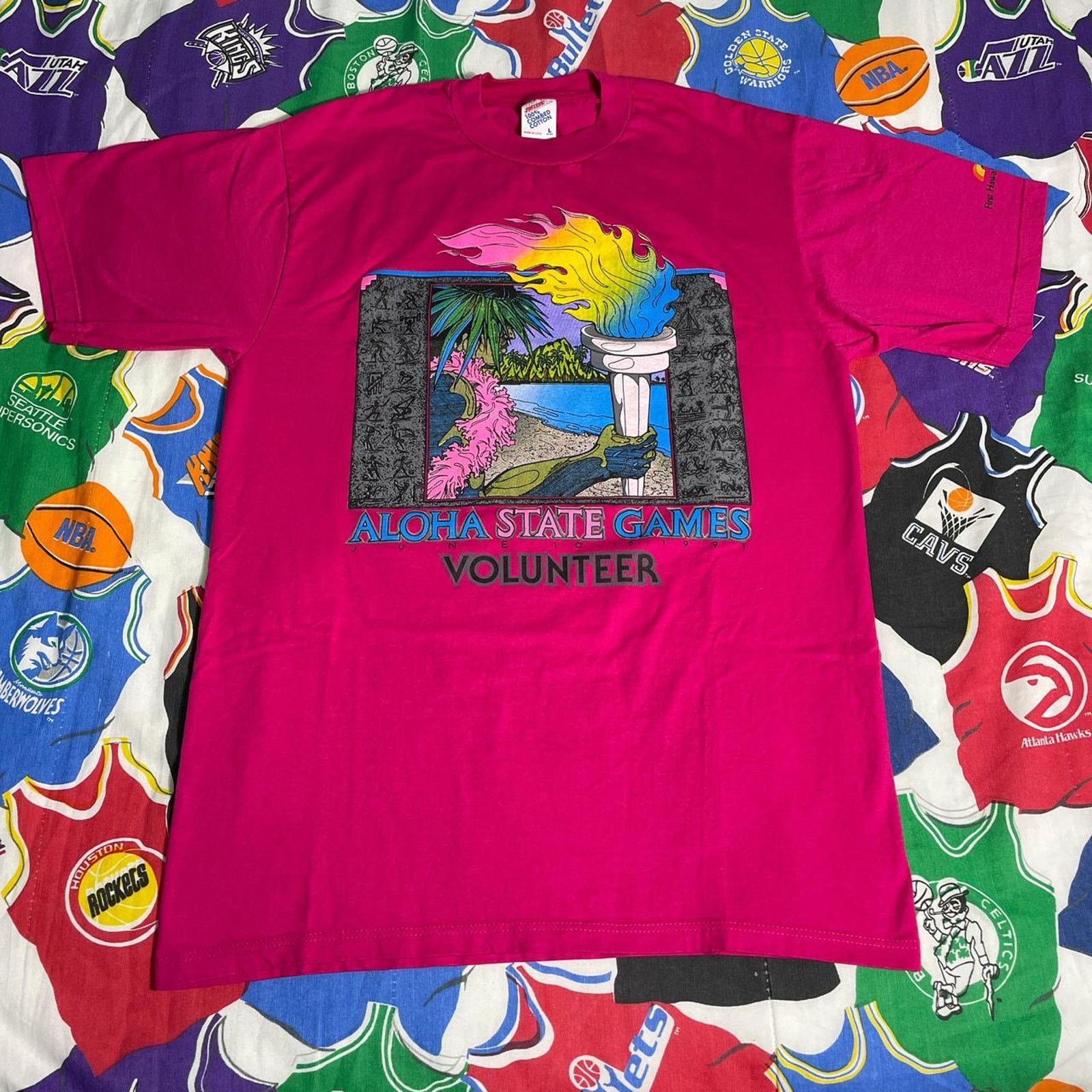Vintage Vintage 1991 Aloha State Games Olympics Game Rare Hawaii Tee Size US L / EU 52-54 / 3 - 1 Thumbnail