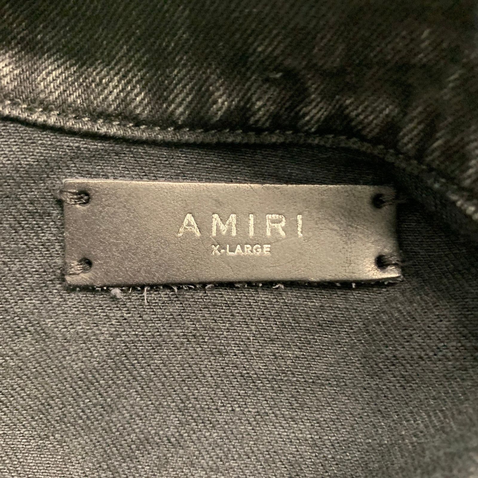 Amiri AMIRI Size XL Black Grey Distressed Cotton Trucker Jacket Size US XL / EU 56 / 4 - 5 Thumbnail