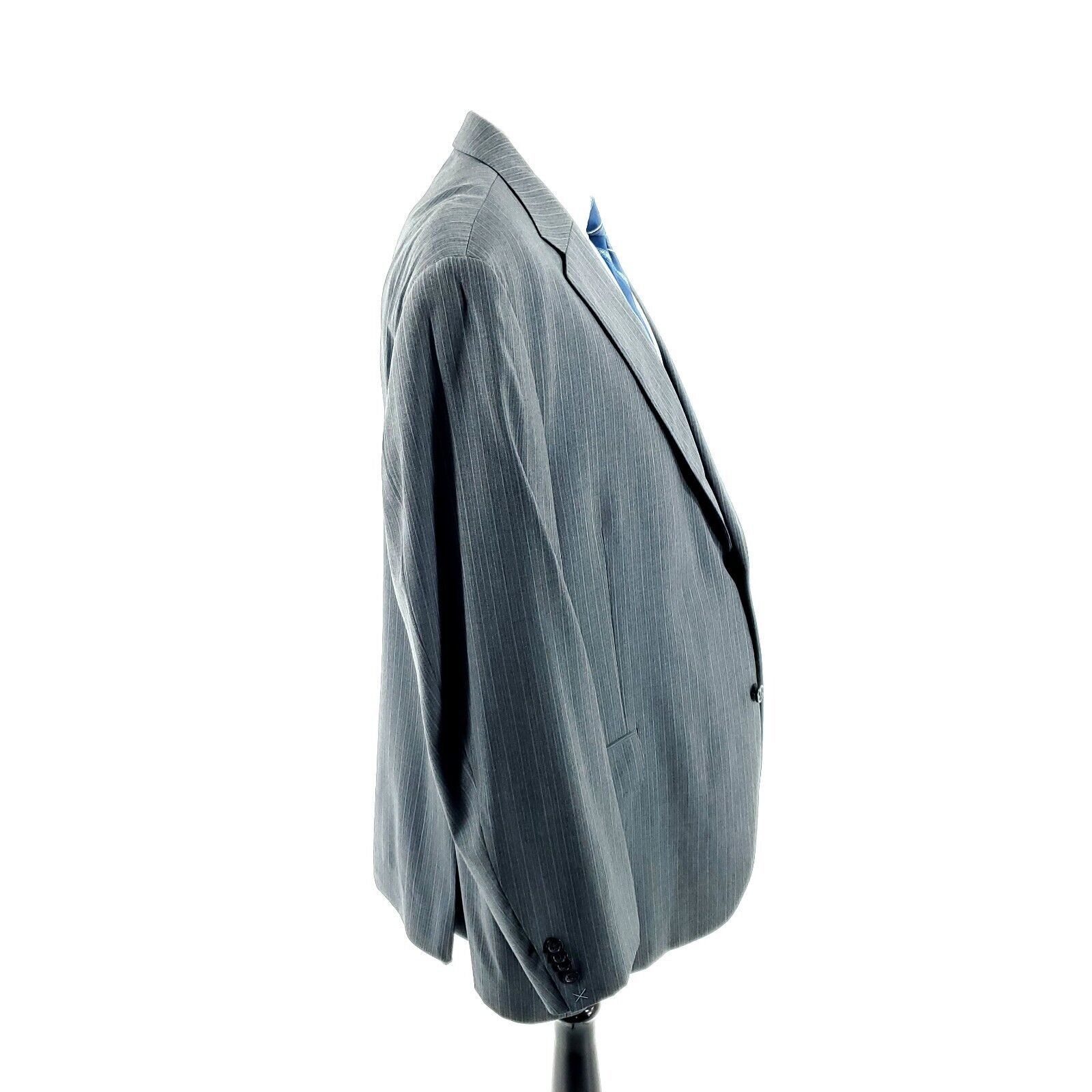 Peter Millar Peter Millar Wool 2 Button Suit Jacket 48L Gray Striped Size 48L - 6 Thumbnail