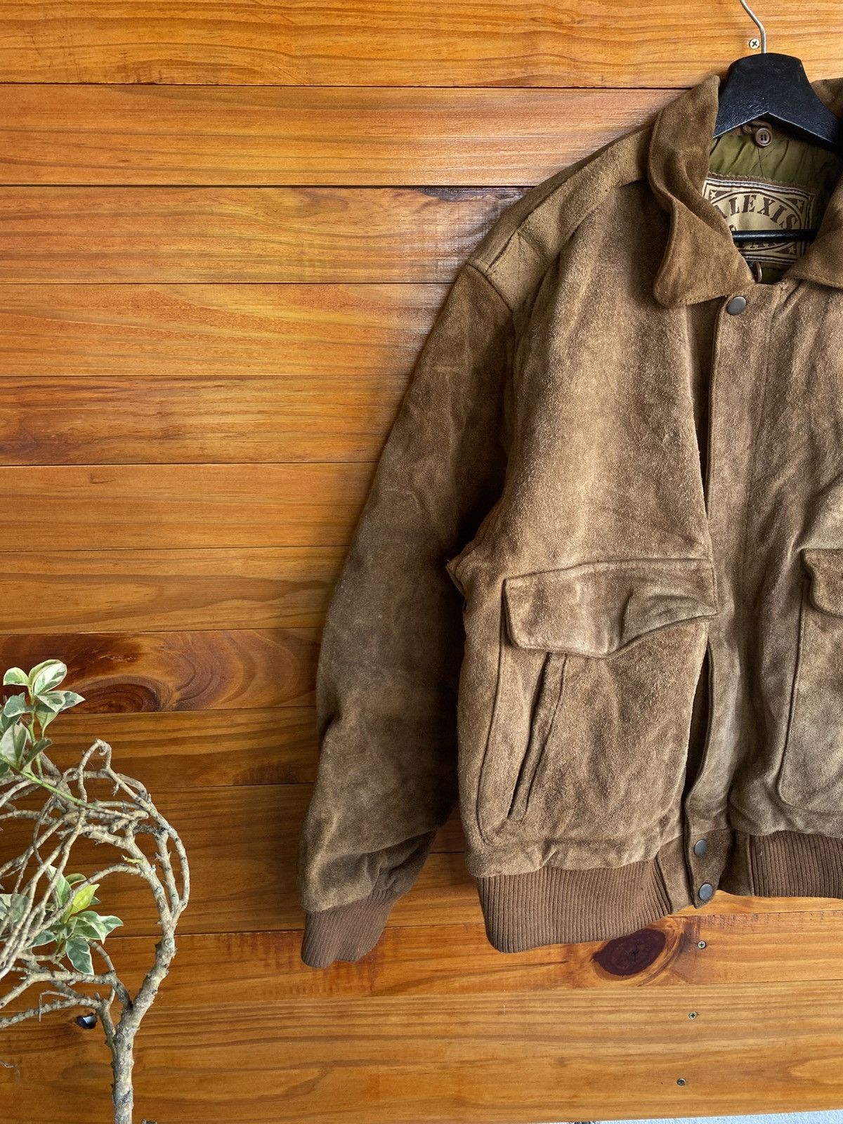 Vintage Vintage 90s Alexis Star Suede Leather Bomber Jacket Size US L / EU 52-54 / 3 - 12 Thumbnail