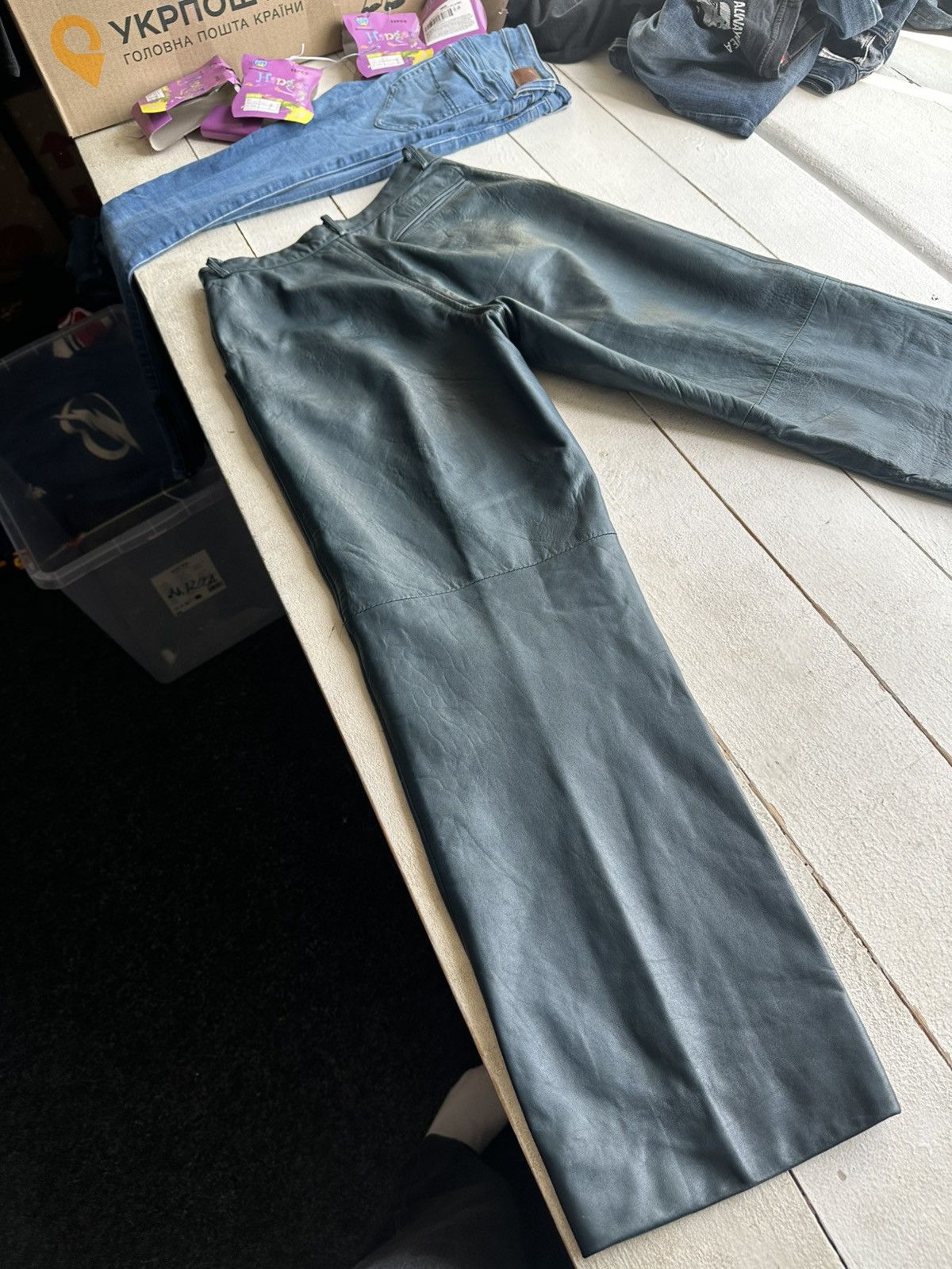 Leather 🚨Vintage leather pants motorcycles BROWN LUXURY Y2K Size 30" / US 8 / IT 44 - 11 Thumbnail