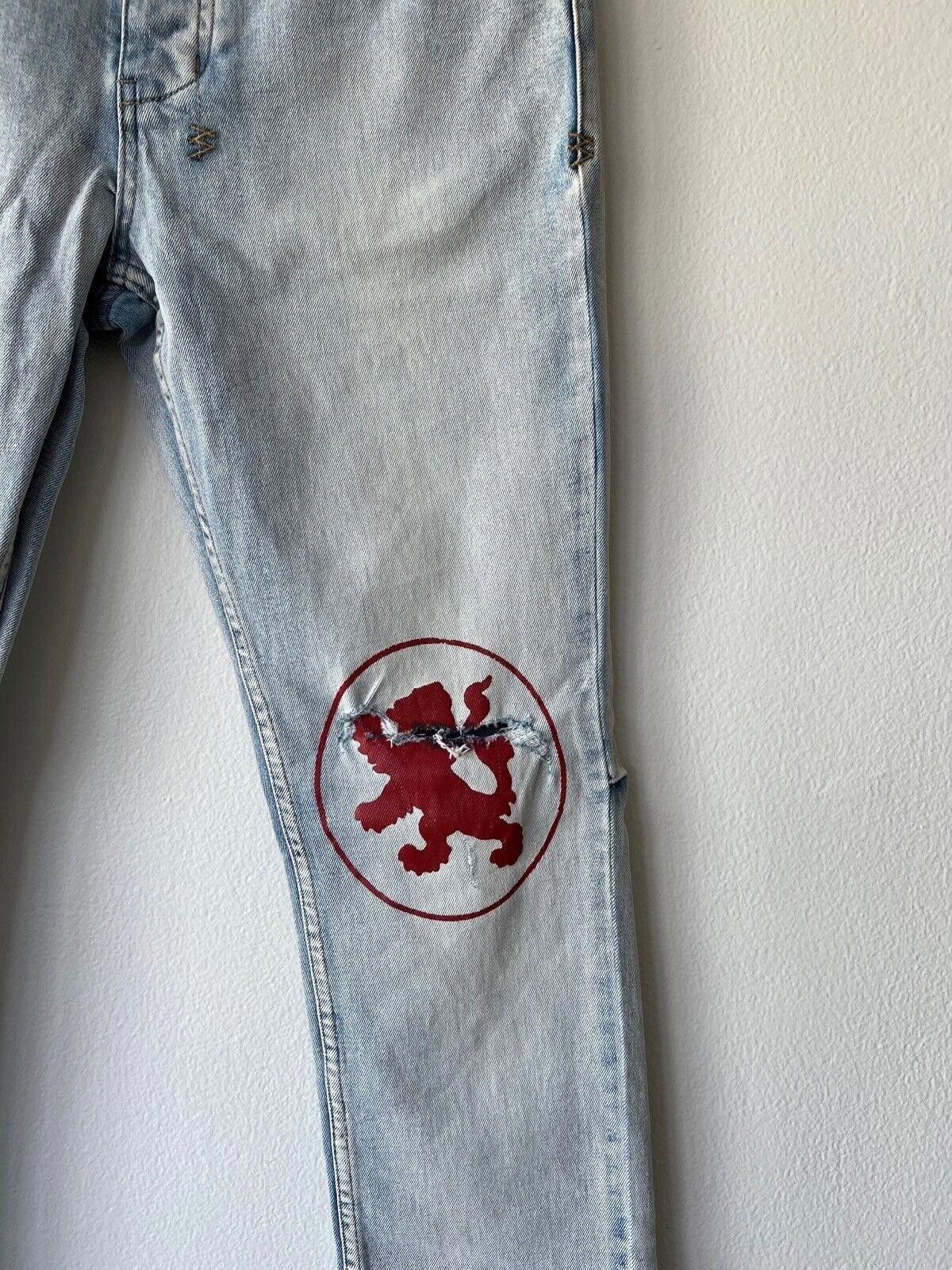 Ksubi new Ksubi mens denim jean chitch 32 blue red lion print Size US 32 / EU 48 - 4 Thumbnail