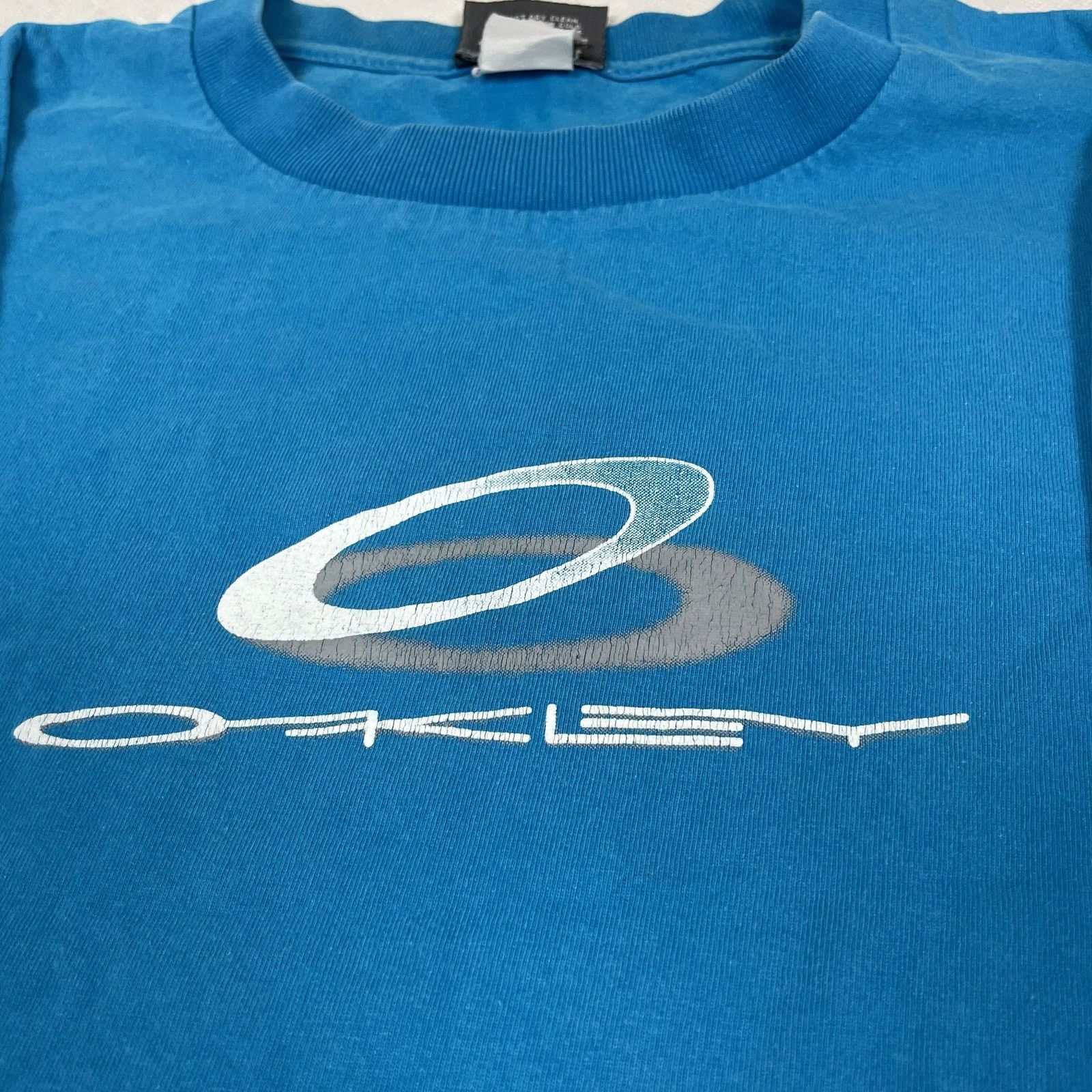 Oakley × Vintage Oakley Men's Blue Cotton Crew Neck Graphic Pullover T-Shirt Size US S / EU 44-46 / 1 - 2 Thumbnail