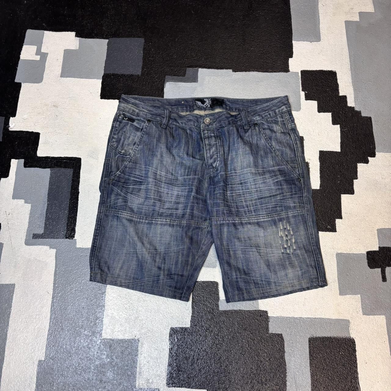 Japanese Brand × Vintage Vintage y2k baggy skater denim shorts Size US 38 / EU 54 - 1 Thumbnail