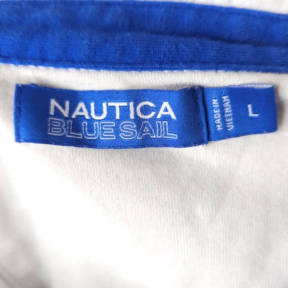 Nautica Nautica Rugby Polo Shirt Mens Size Large Blue Striped Long Sleeves Size US L / EU 52-54 / 3 - 6 Thumbnail
