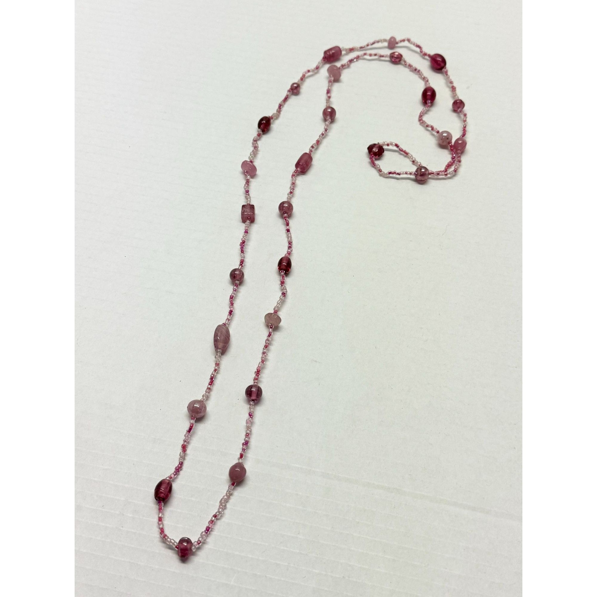 Vintage Vintage pink art glass beaded necklace Size ONE SIZE - 4 Thumbnail