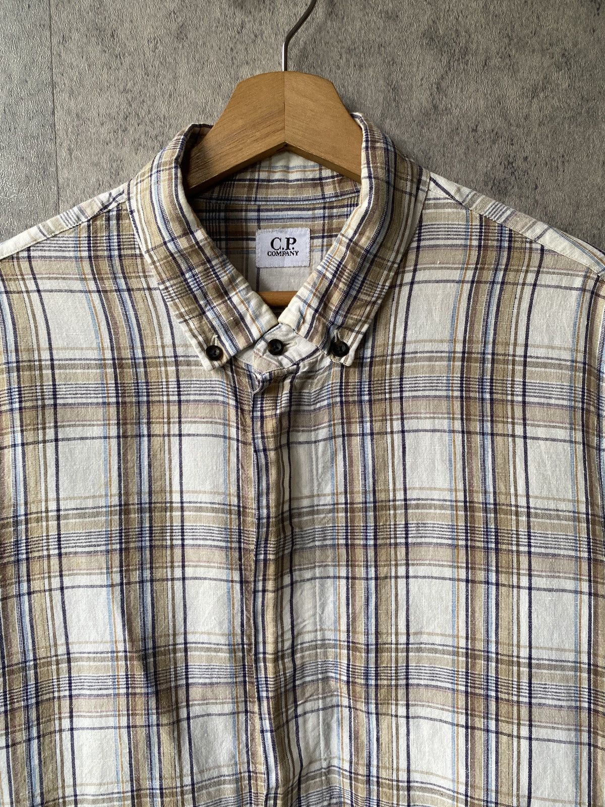 Vintage C.P Company Tartan Design Zipper Button Up Shirt