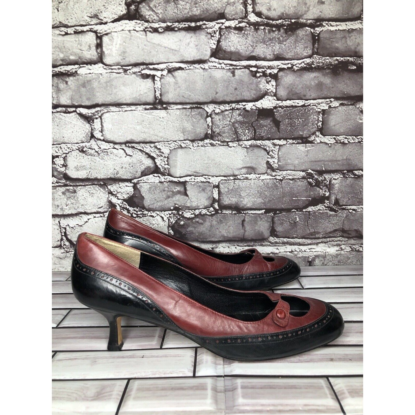 Other Max Studio Burgundy Red Leather MaryJane Strap High Heels Wo Size US 9 / IT 39 - 20 Thumbnail