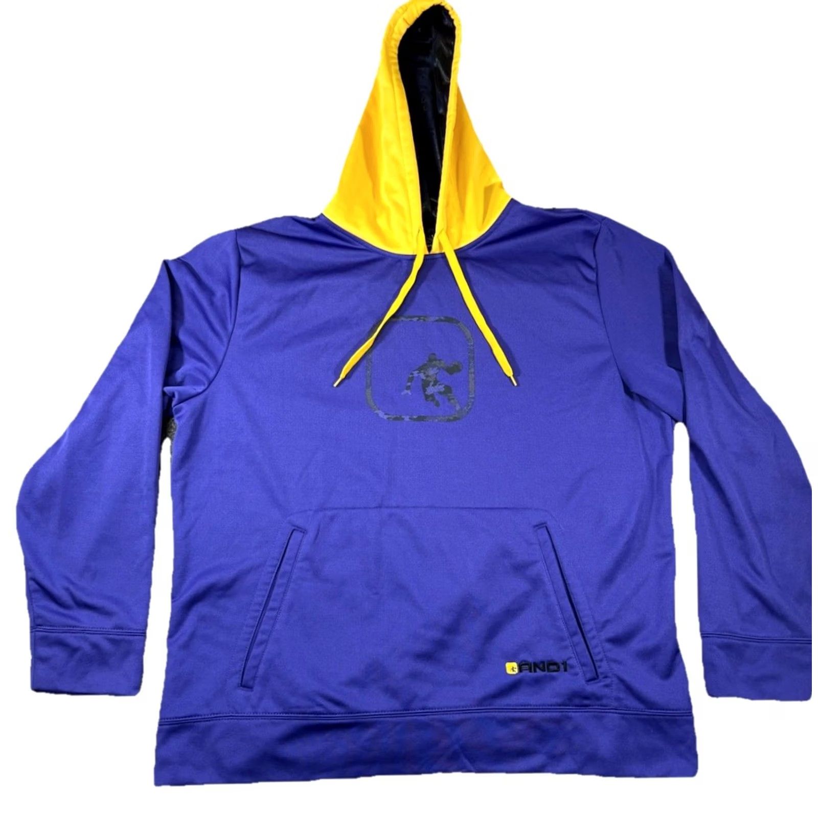 Vintage VINTAGE AND1 Sweatshirt Hoodie Men's XL Purple Gold Fleece Logo Pockets Basketball Size US XL / EU 56 / 4 - 2 Thumbnail