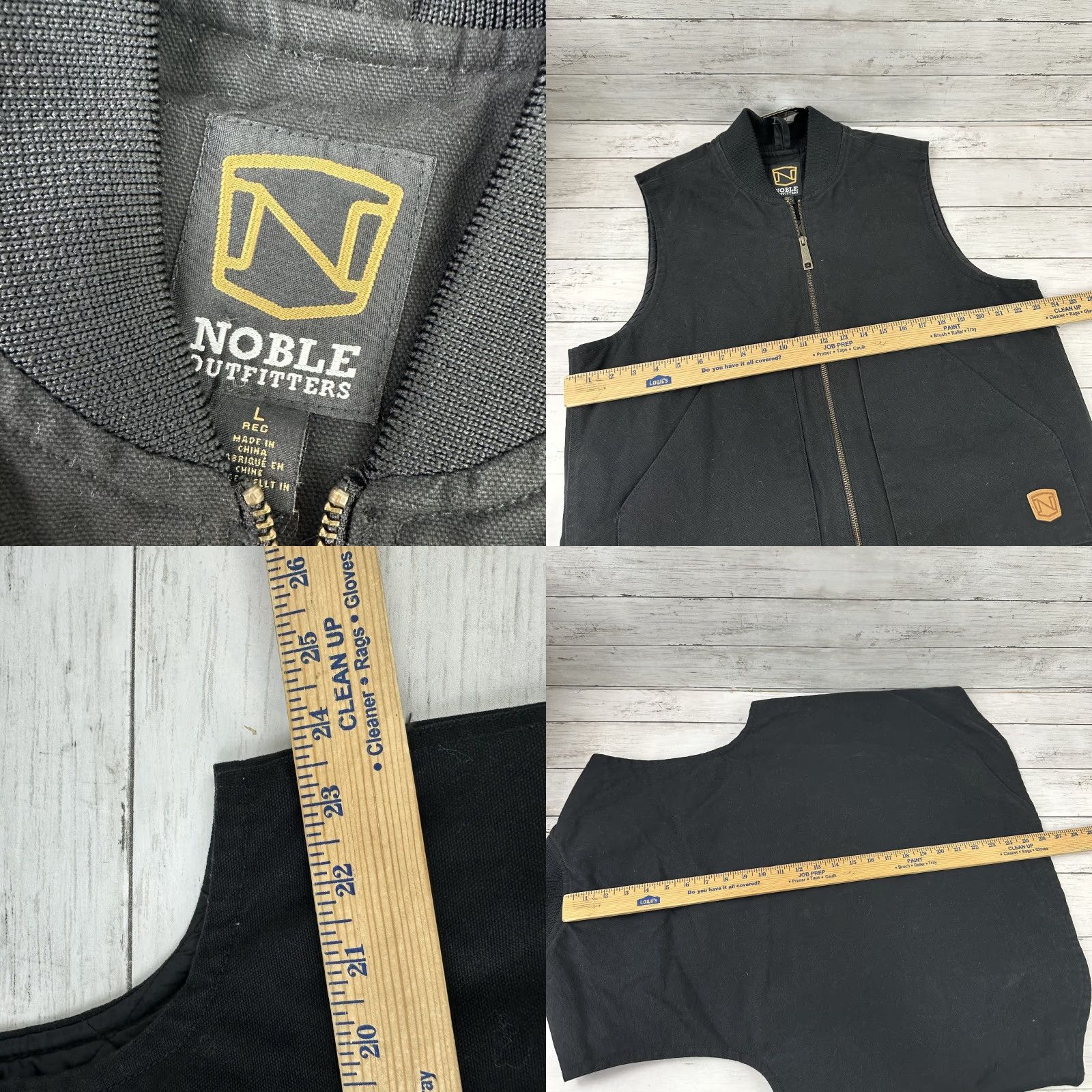 Vintage Noble Outfitters Black Quilt Lined Duck Canvas Work Vest Mens Large Size US L / EU 52-54 / 3 - 8 Thumbnail
