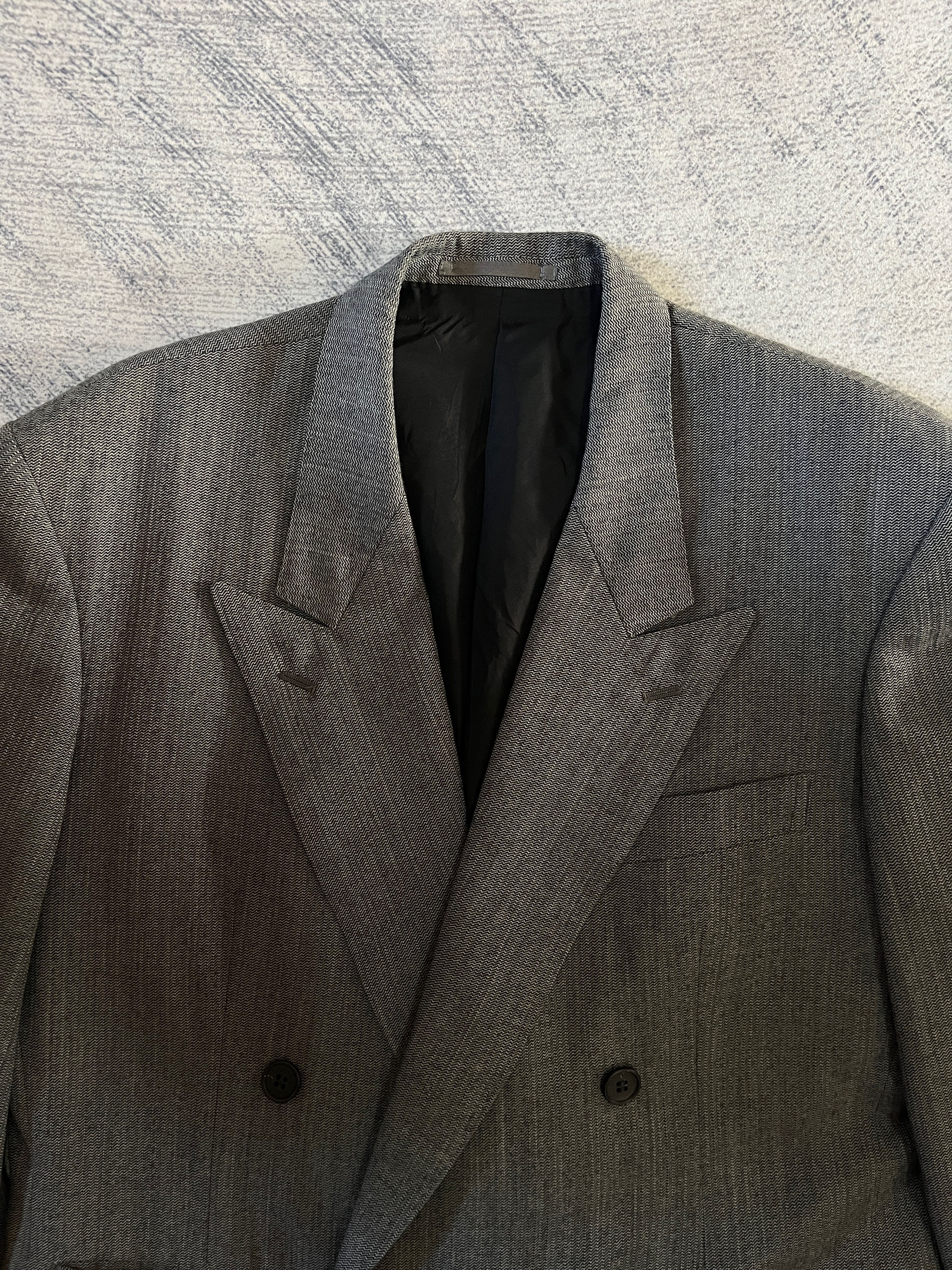Yohji Yamamoto Y’s For Men LQ Design Wool Double Breasted Grey Blazer Size 40R - 3 Thumbnail