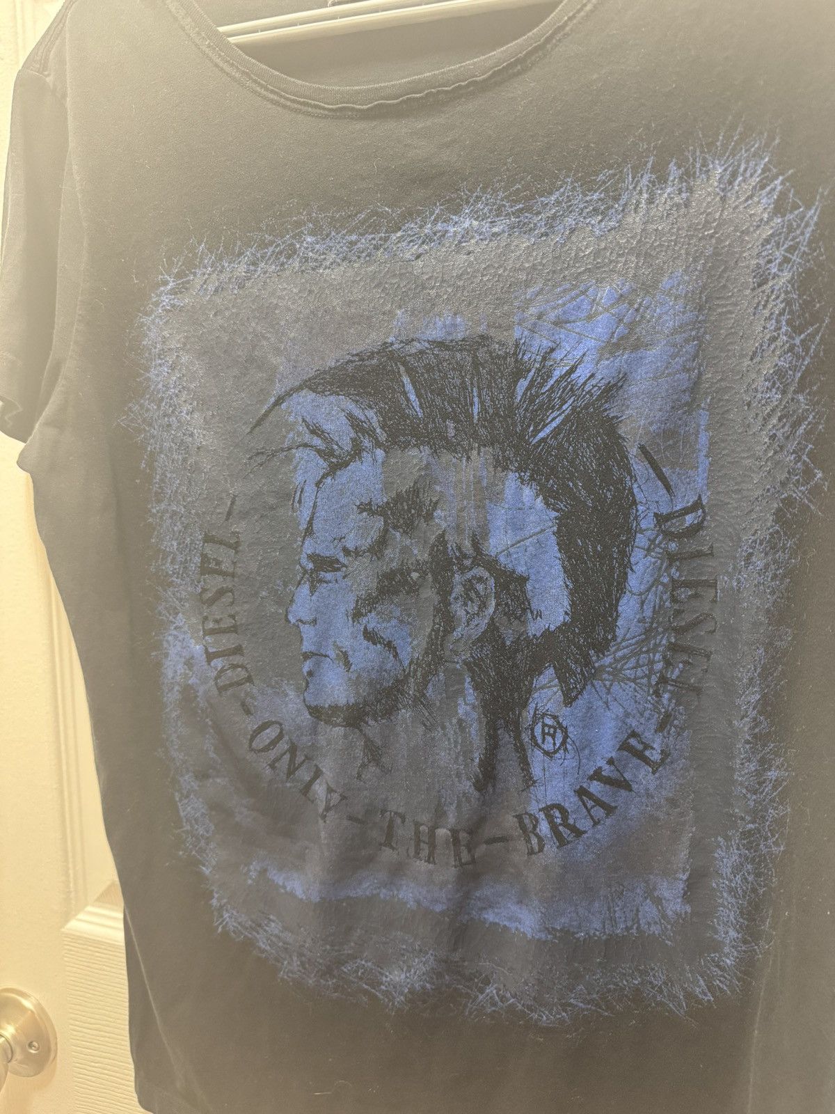 Diesel × Vintage Diesel Y2K Only the Brave Avant Garde Punk Blue Gloss Print Size US M / EU 48-50 / 2 - 2 Thumbnail