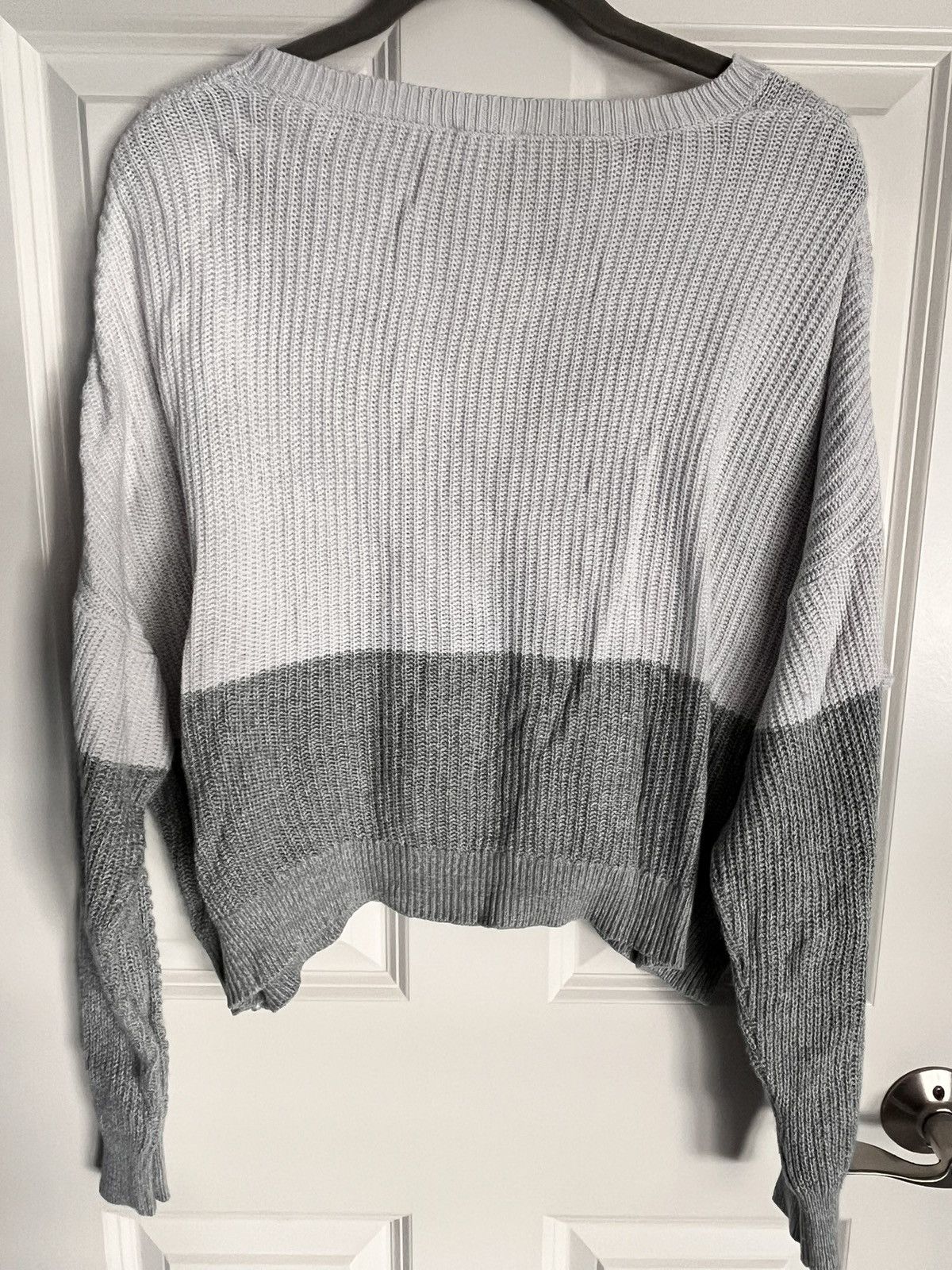 Garage Garage Boxy Drop Shoulder Knit Crew Neck Two-Tone Sweater Size L / US 10 / IT 46 - 2 Thumbnail
