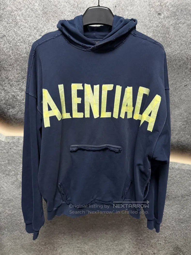 Balenciaga Balenciaga Tape Logo Hoodie Size US XS / EU 42 / 0 - 1 Thumbnail