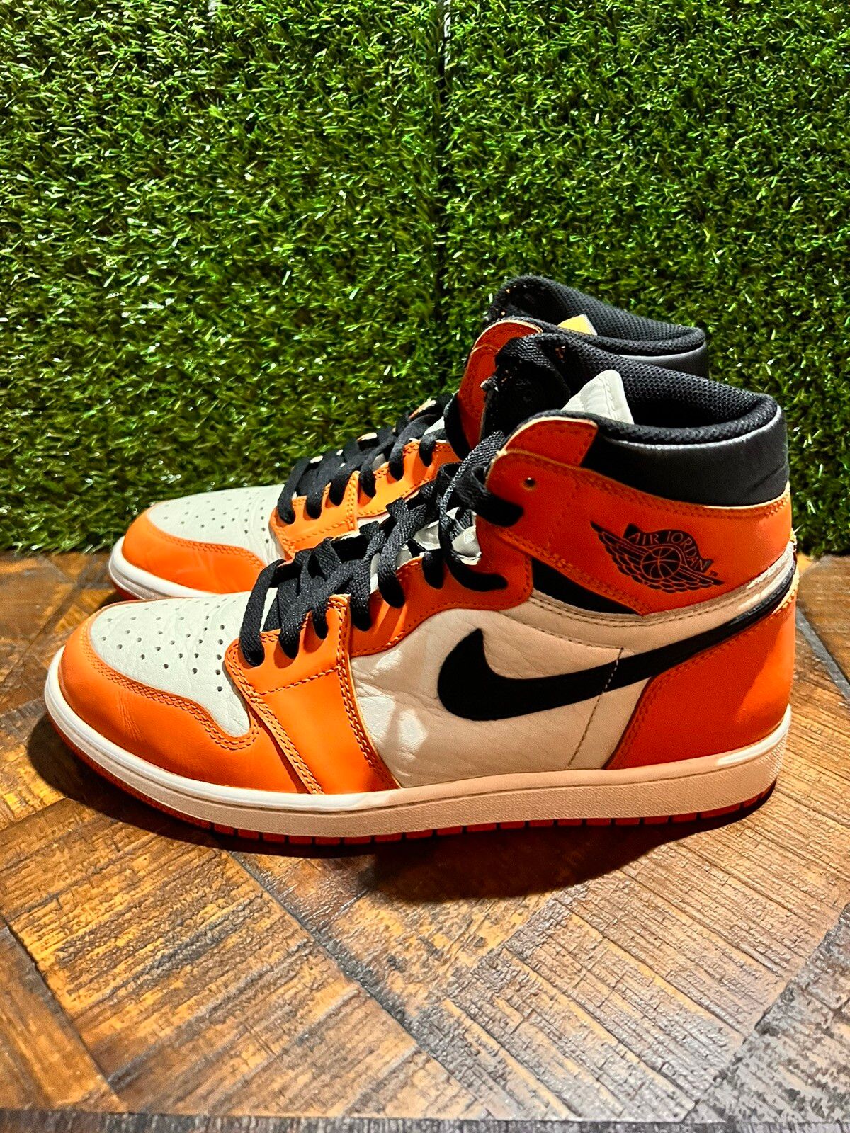 Pre-owned Jordan Nike Jordan 1 High “reverse Shattered Backboard “ Shoes In Orange